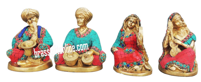 Brass Rajasthani Musical Set Of 4 Pieces — 6.3"