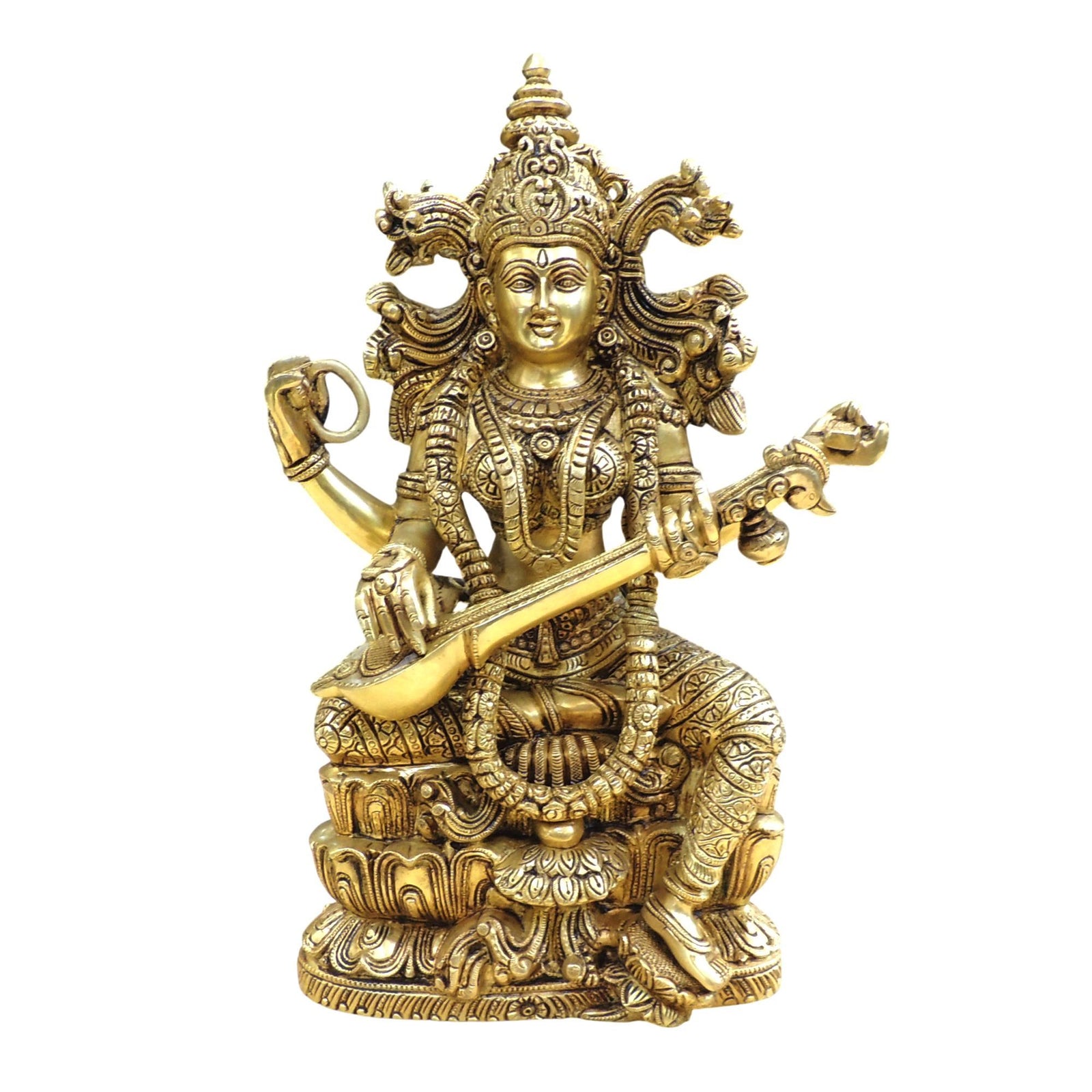 Brass Sarswati — 15"