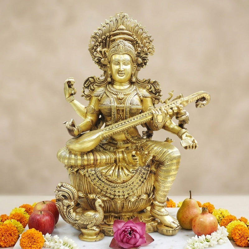 Brass Saraswati — 24"
