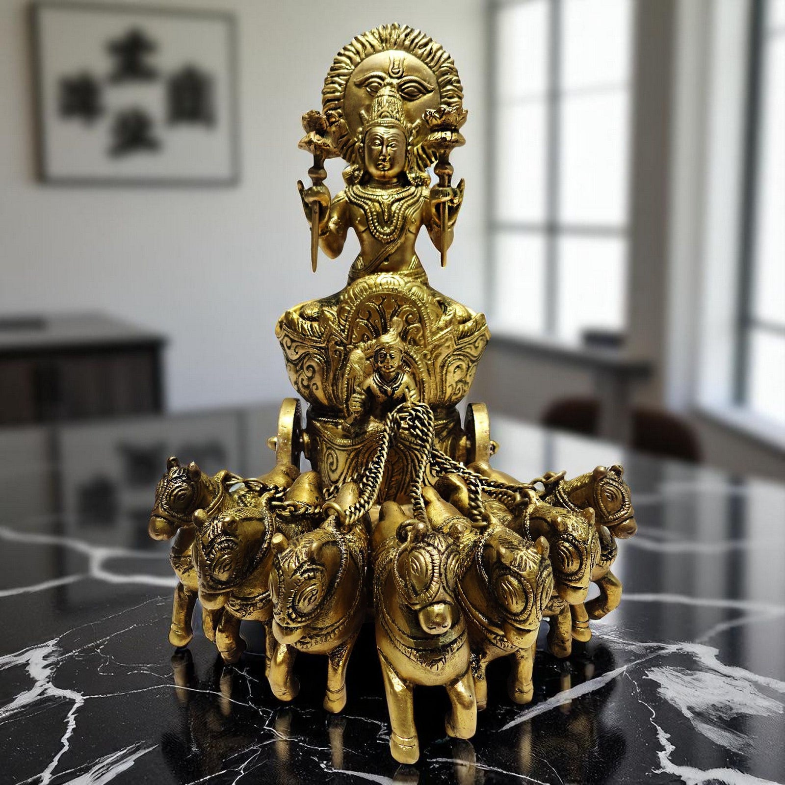 Brass Surya Dev Rath s — 11"