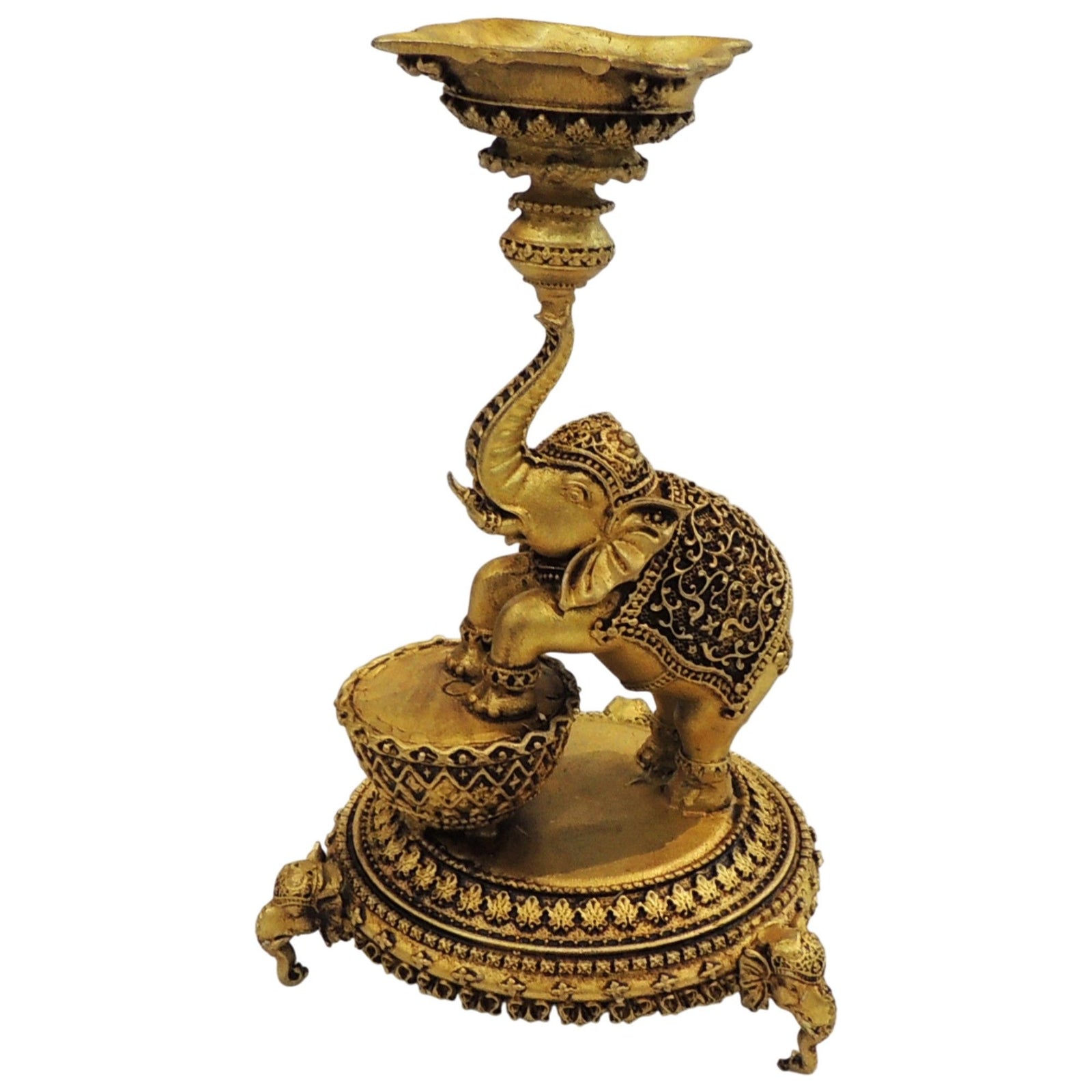 Brass Elephant Deepak — 6"