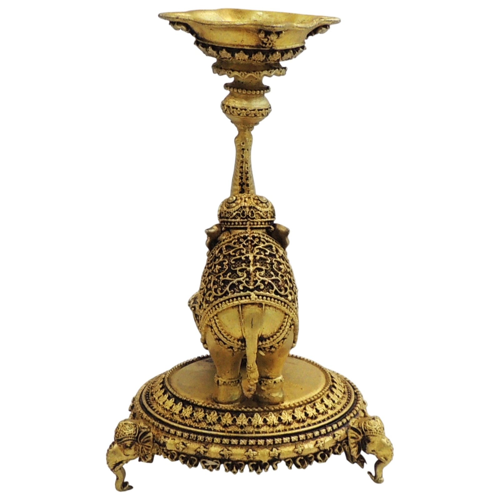 Brass Elephant Deepak — 6"