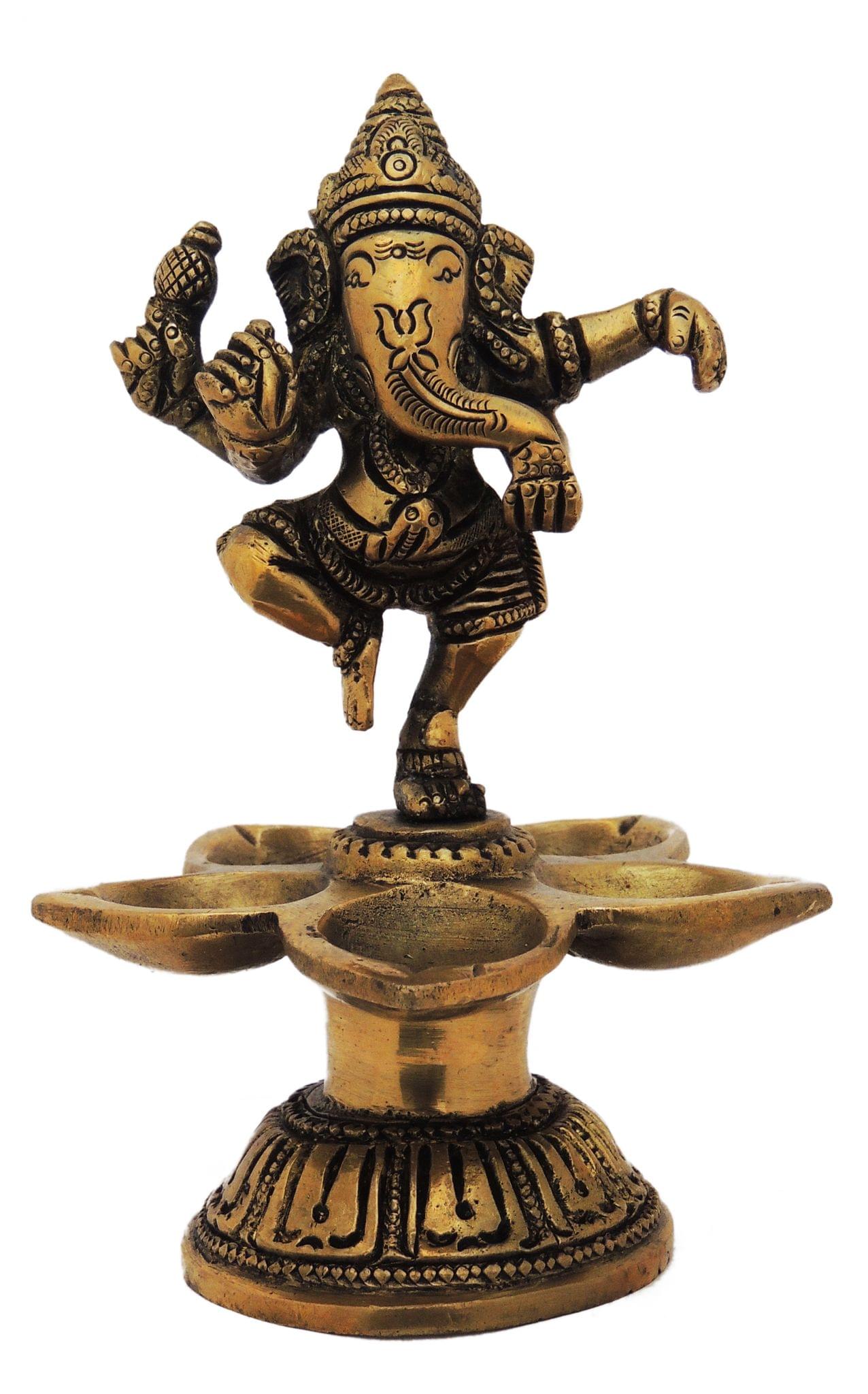 Brass Ganesh, Dancing — 5.2"