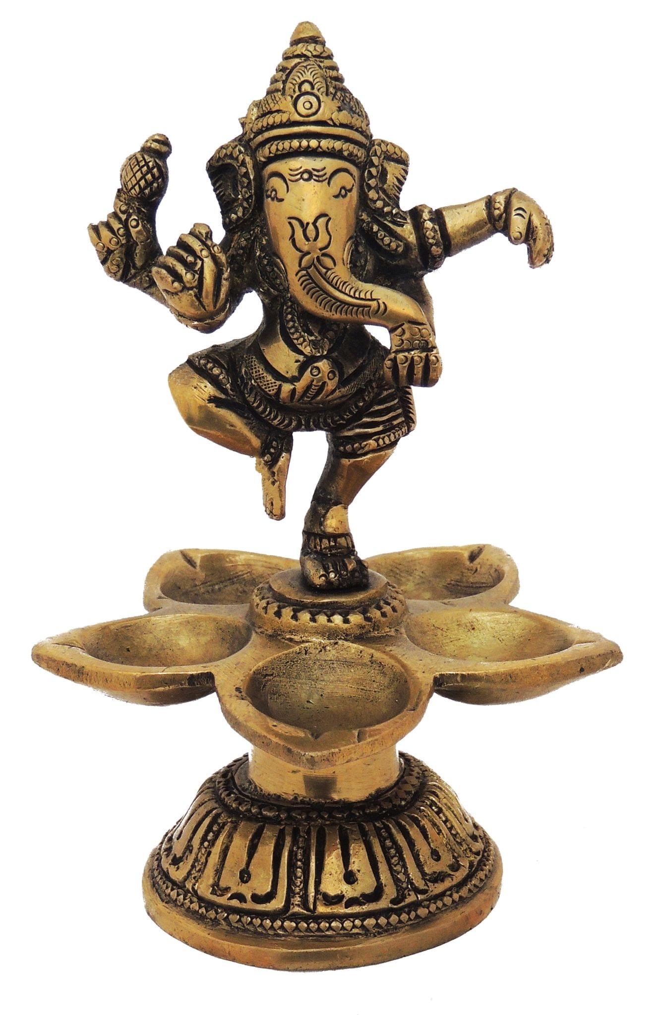 Brass Ganesh, Dancing — 5.2"