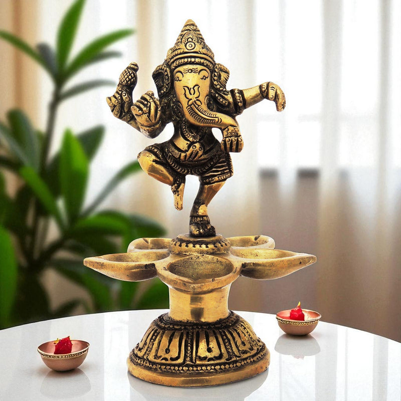 Brass Ganesh, Dancing — 5.2"