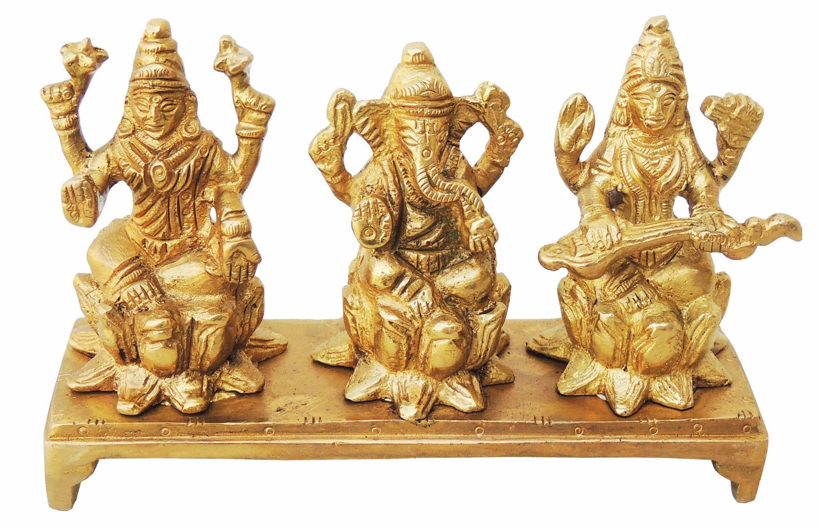 Brass Lakshmi-Ganesh Set — 3.4"