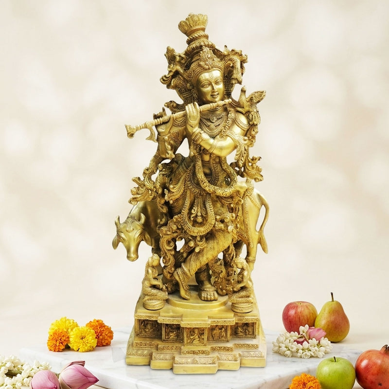 Brass Radha-Krishna — 28"