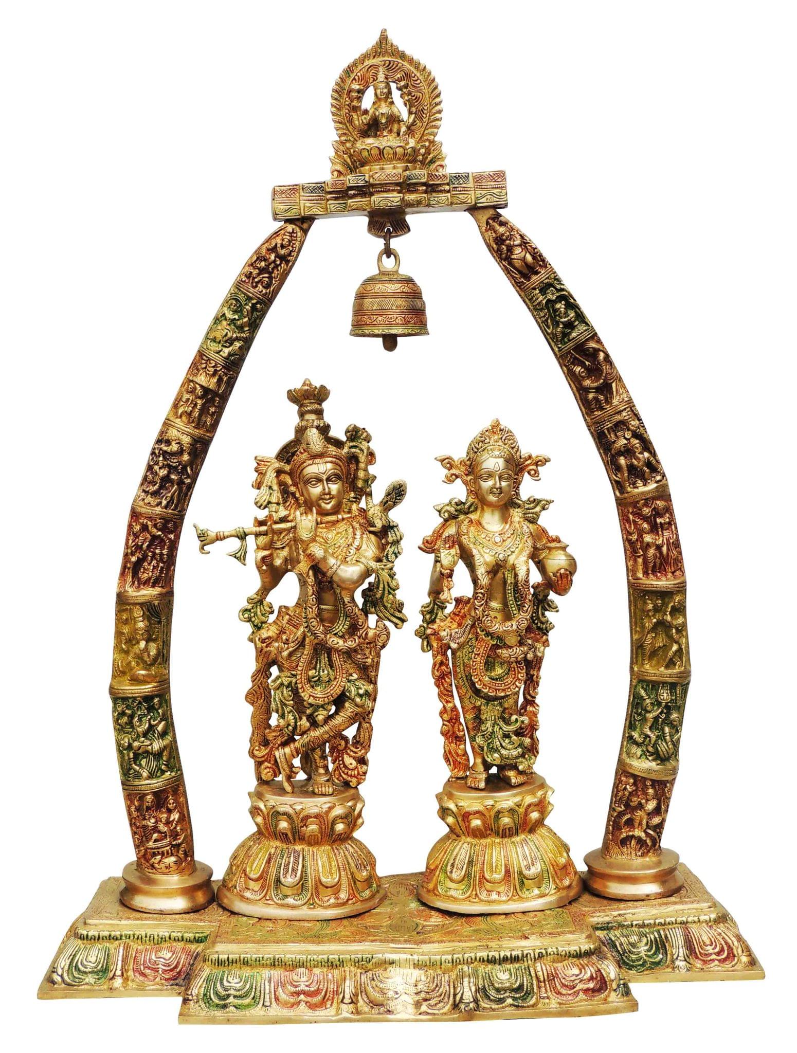 Brass Radha-Krishna — 31.7"