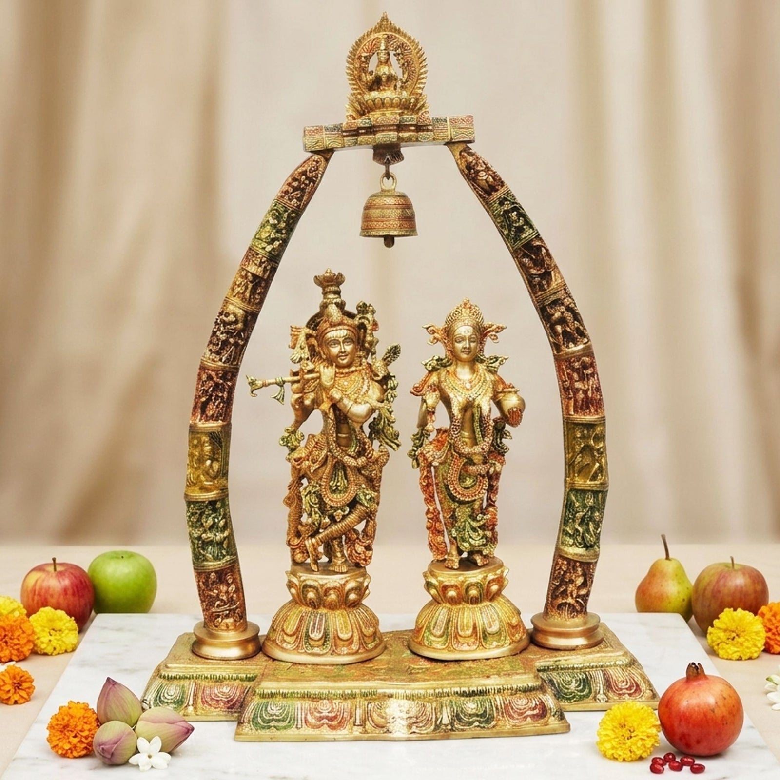 Brass Radha-Krishna — 31.7"