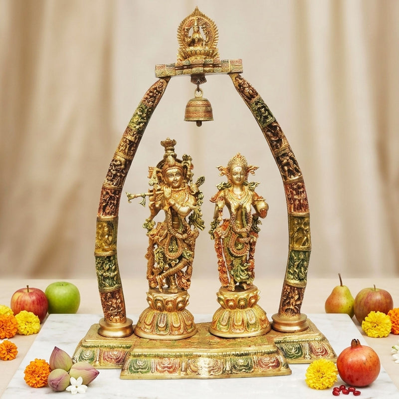 Brass Radha-Krishna — 31.7"