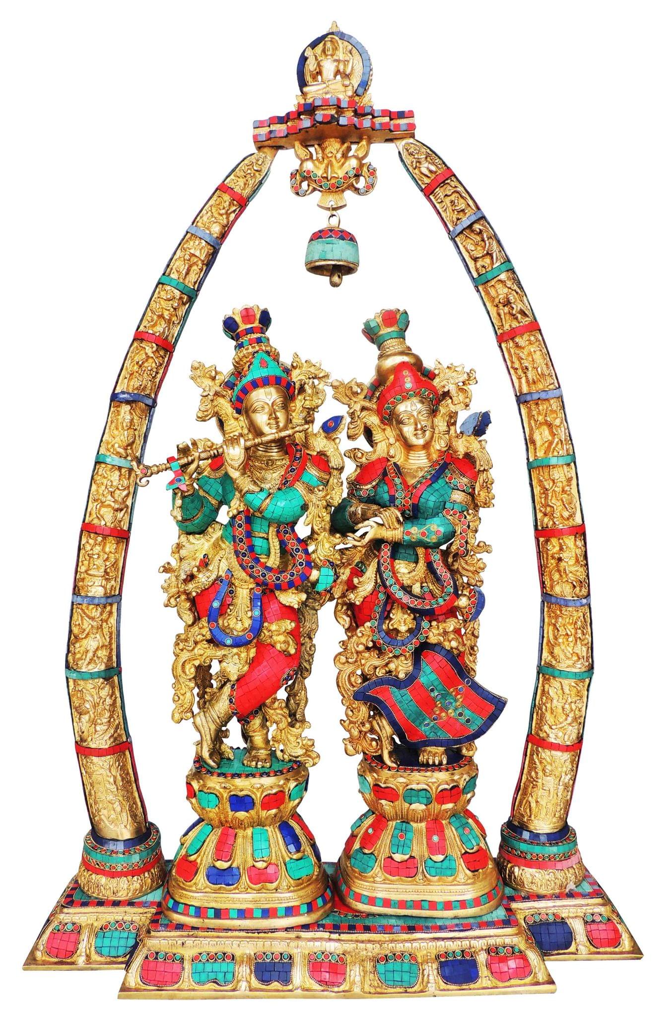 Brass Radha-Krishna