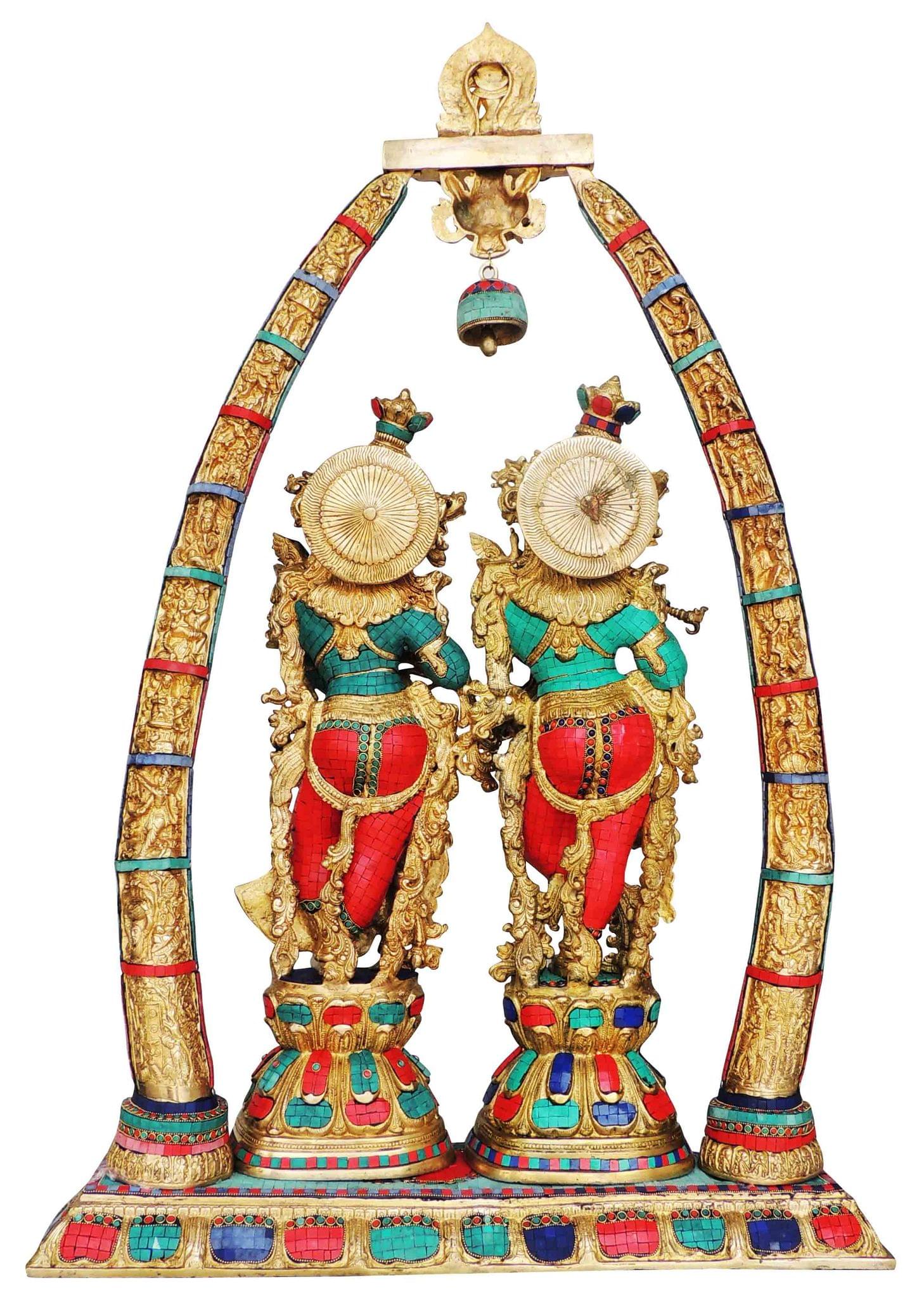 Brass Radha-Krishna