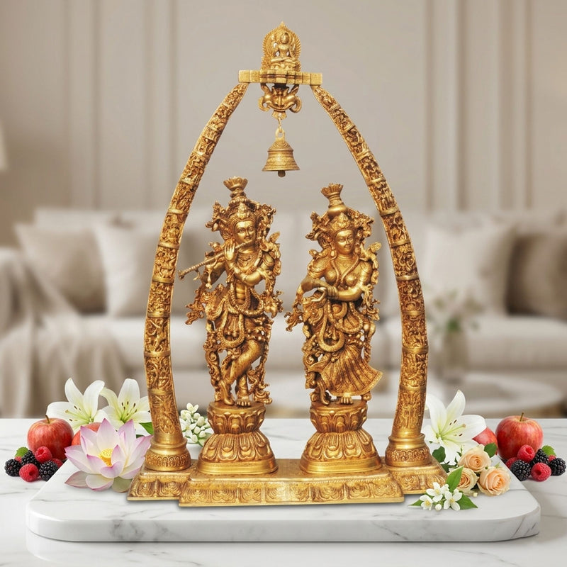 Brass Radha-Krishna — 31.7"
