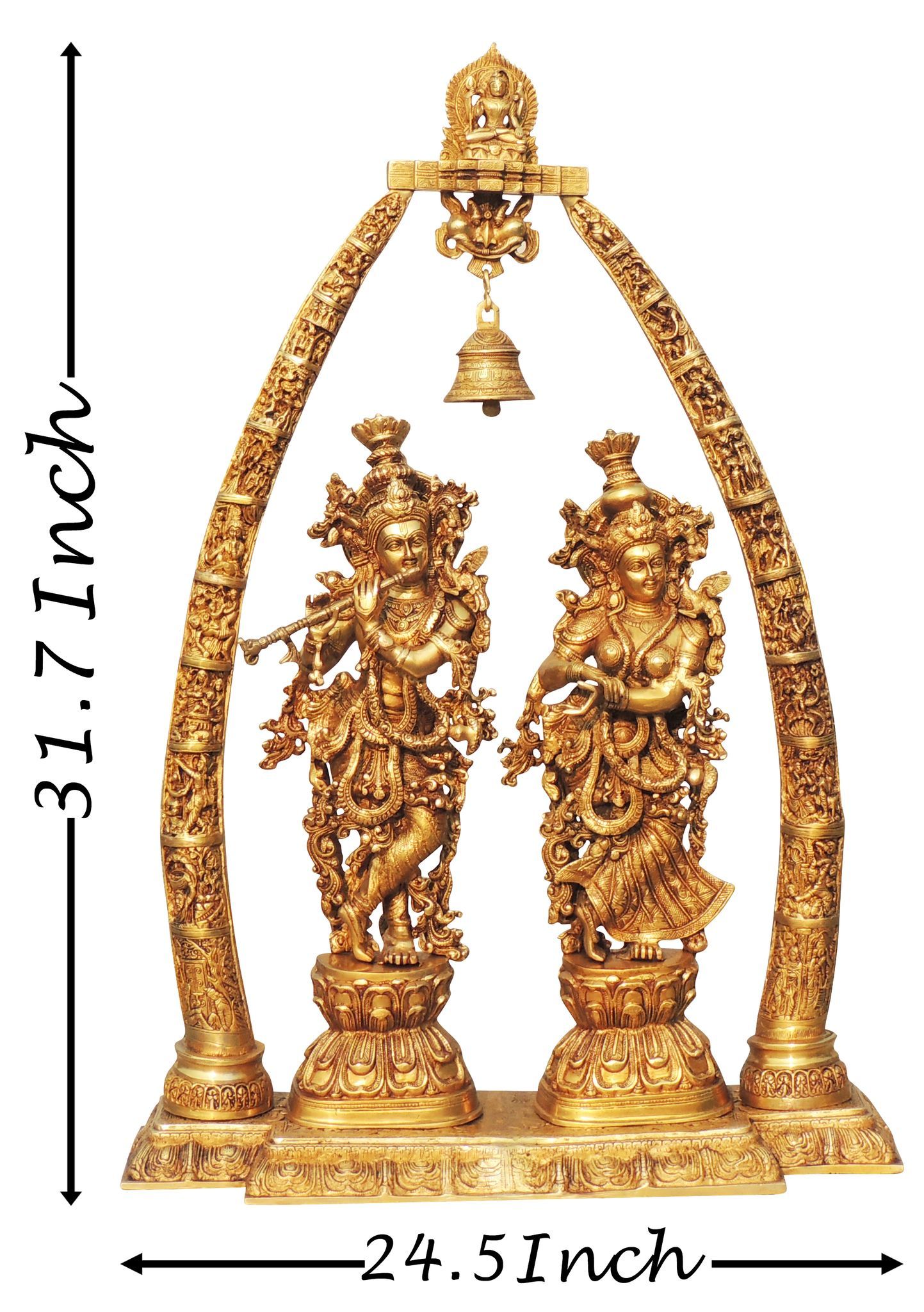 Brass Radha-Krishna — 31.7"