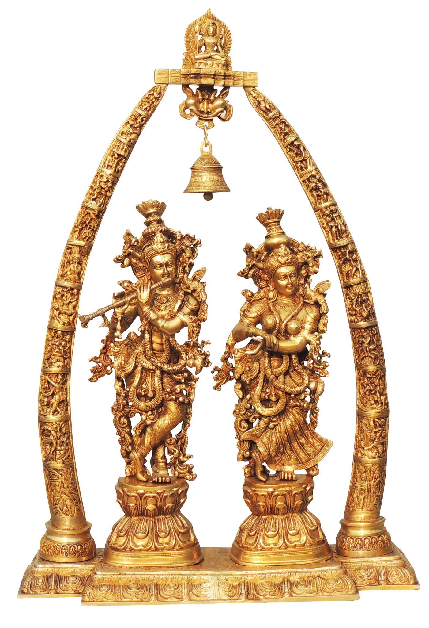 Brass Radha-Krishna — 31.7"