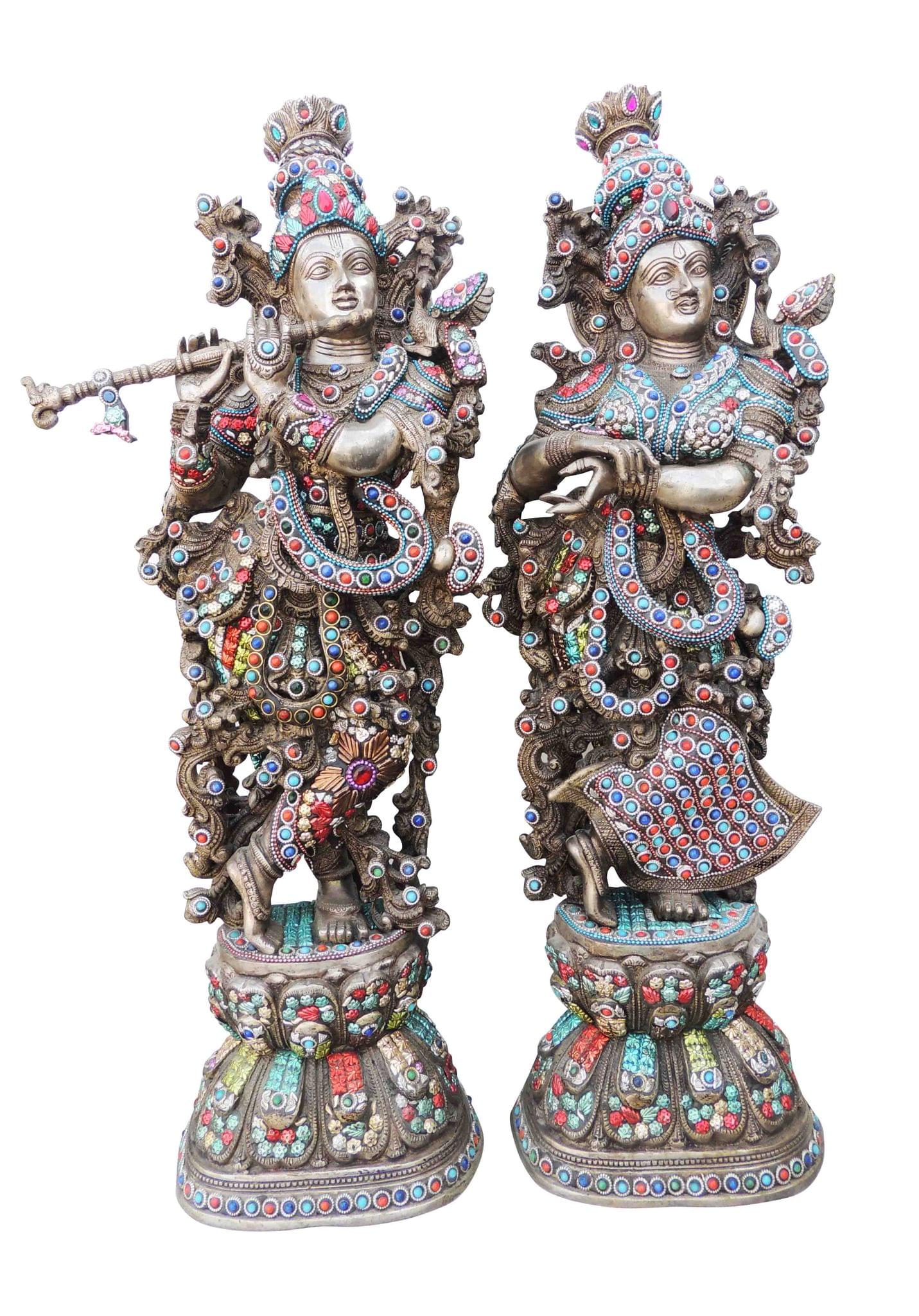 Brass Radha-Krishna