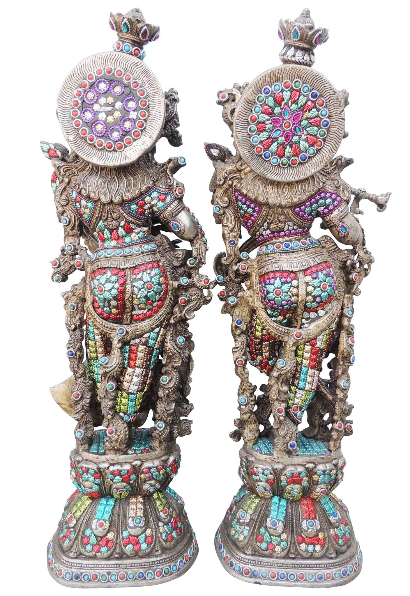 Brass Radha-Krishna