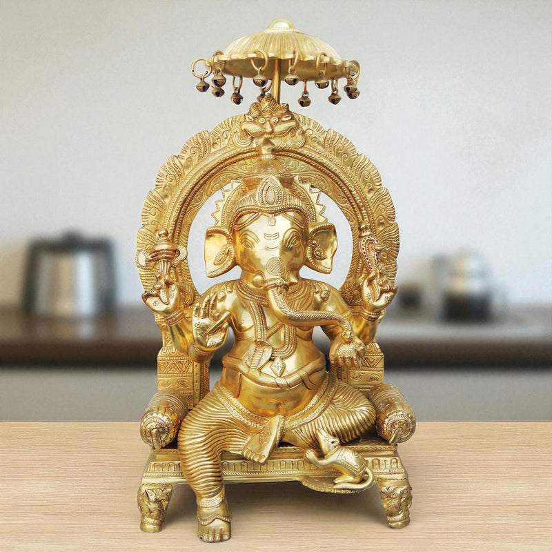 Brass Ganesh — 18"