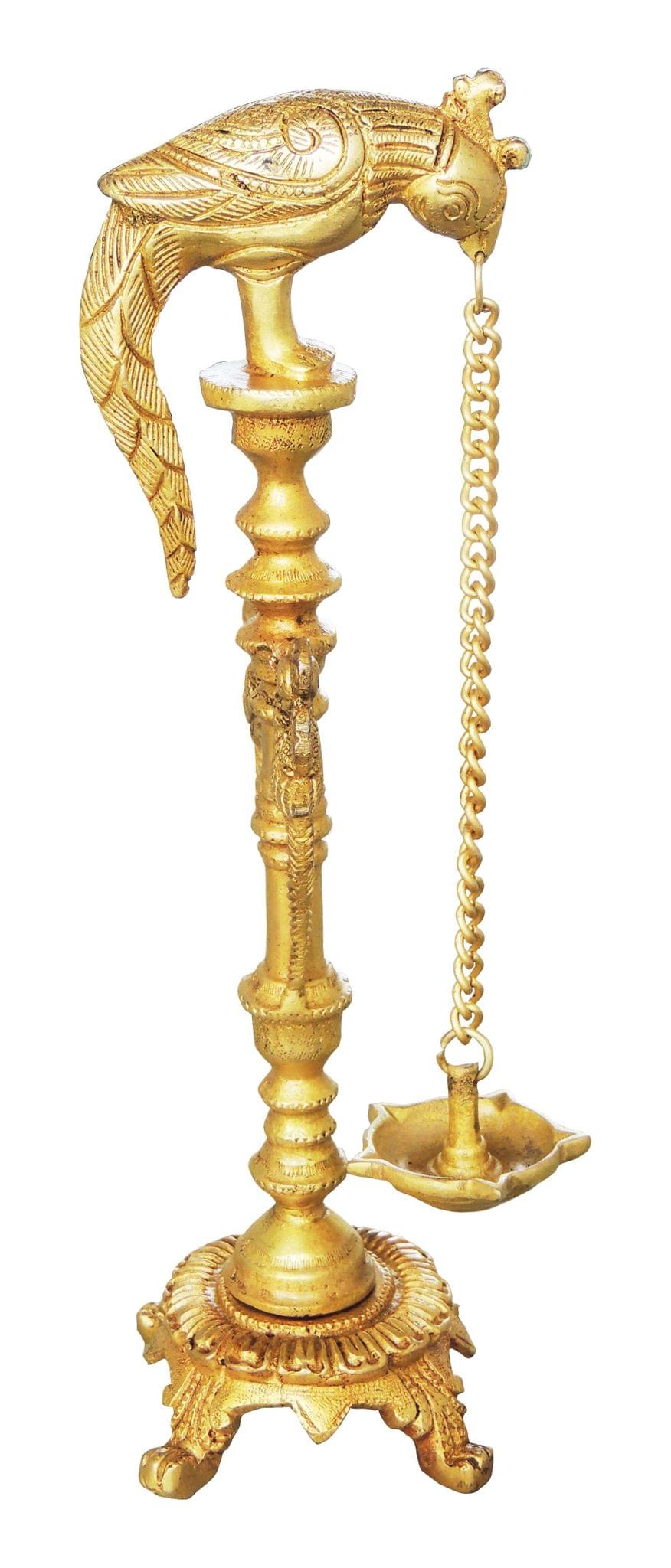 Brass Table D?cor Parrot Deepak — 12.5"