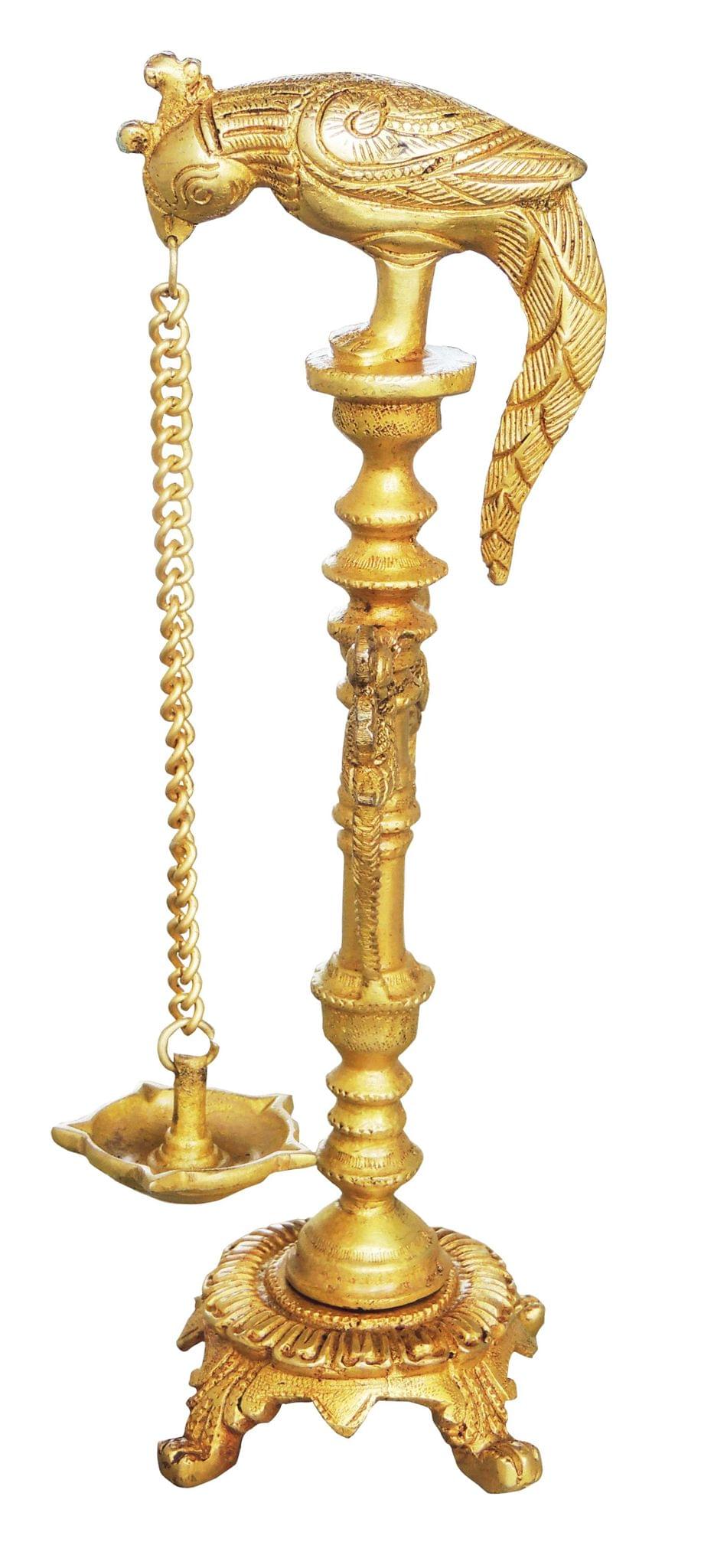 Brass Table D?cor Parrot Deepak — 12.5"