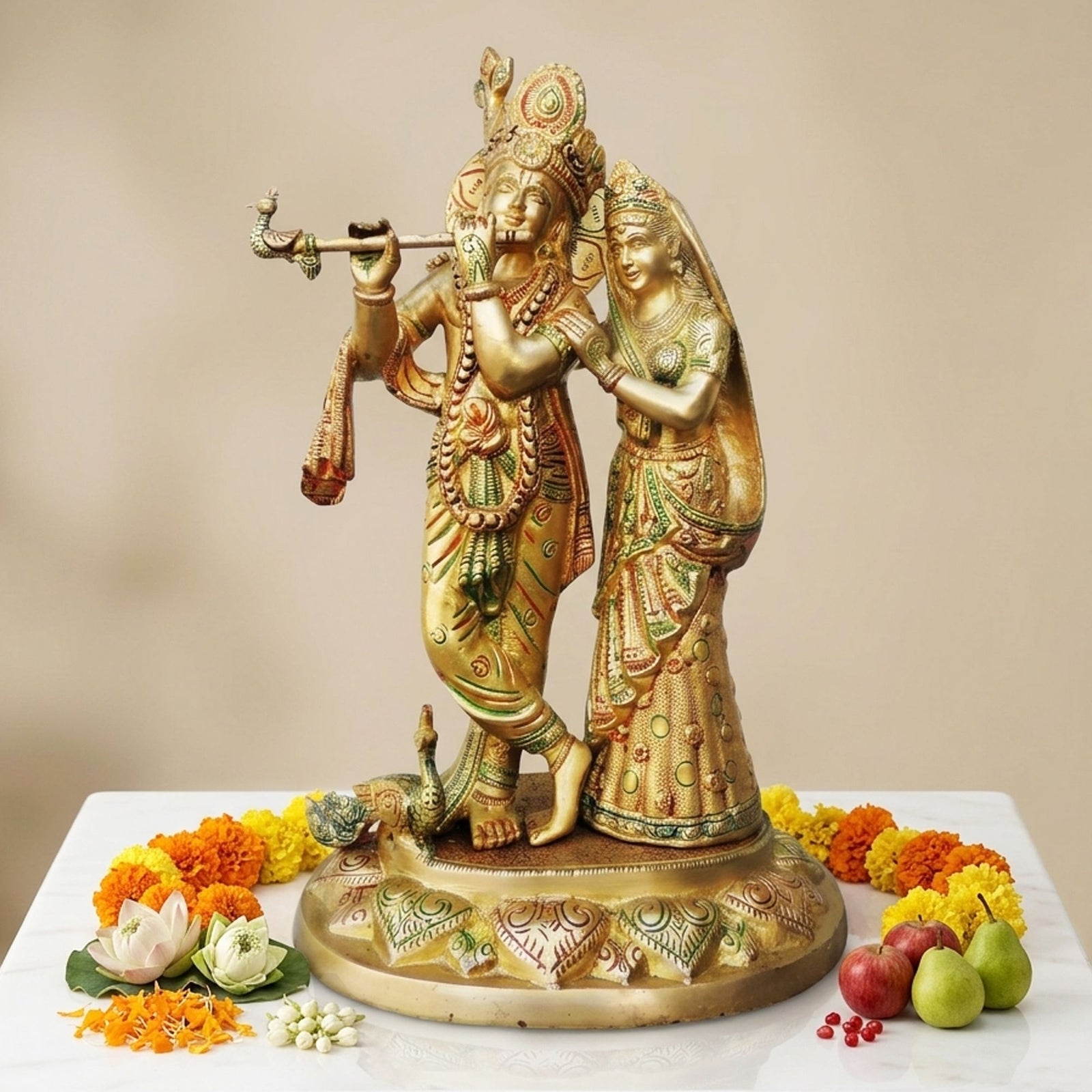 Brass Radha-Krishna — 17"