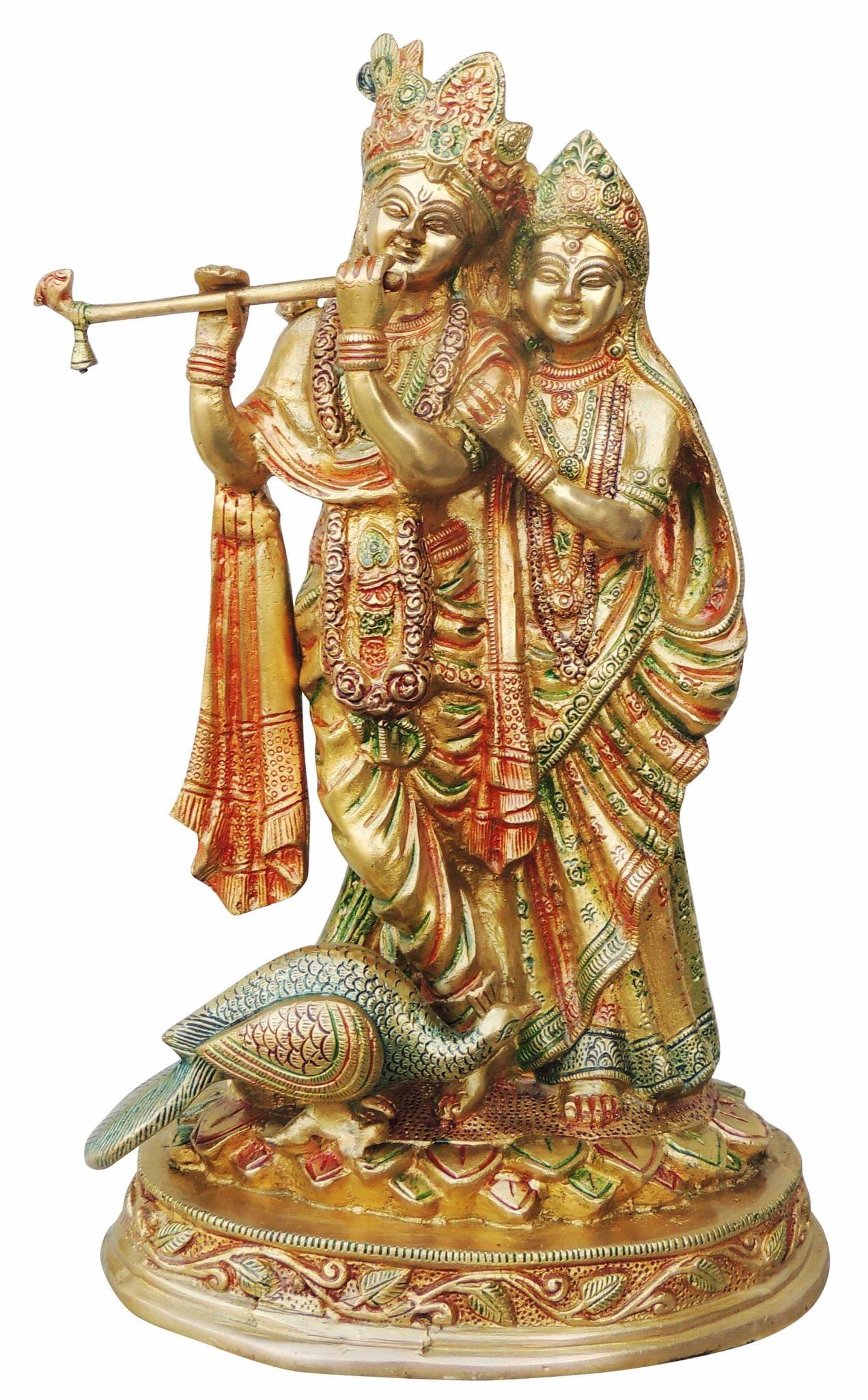 Brass Radha-Krishna — 15"