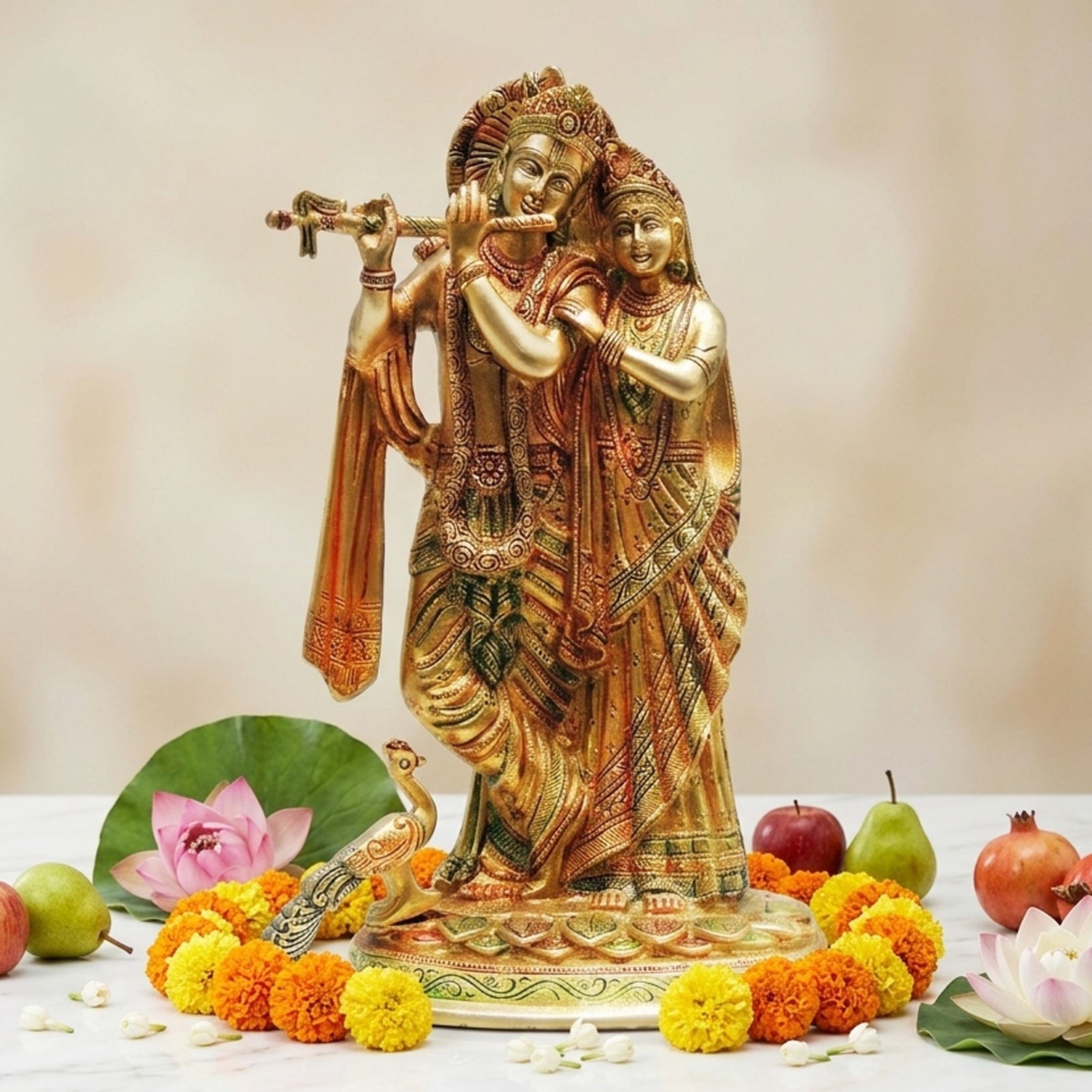 Brass Radha-Krishna — 12"