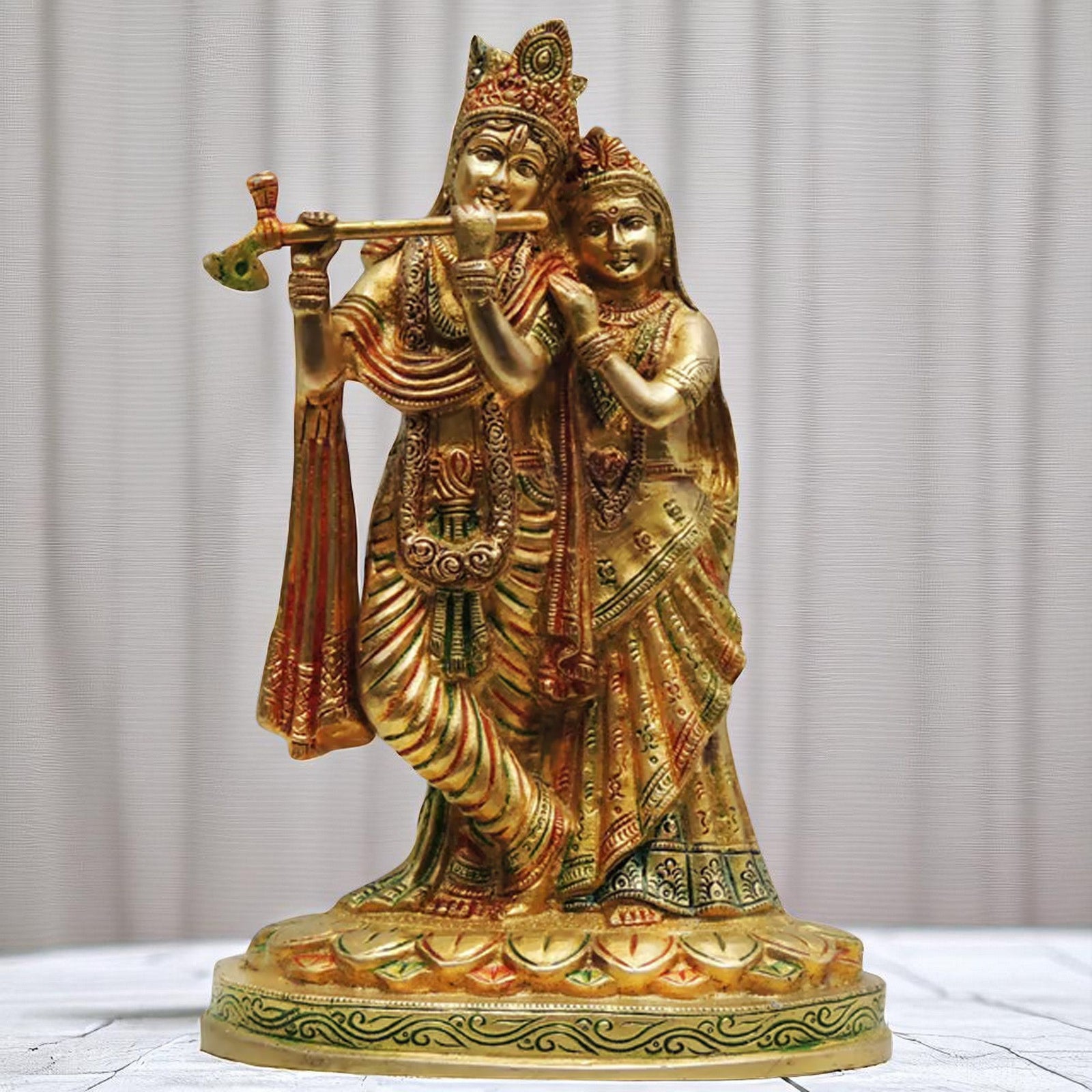 Brass Radha-Krishna — 10.5"