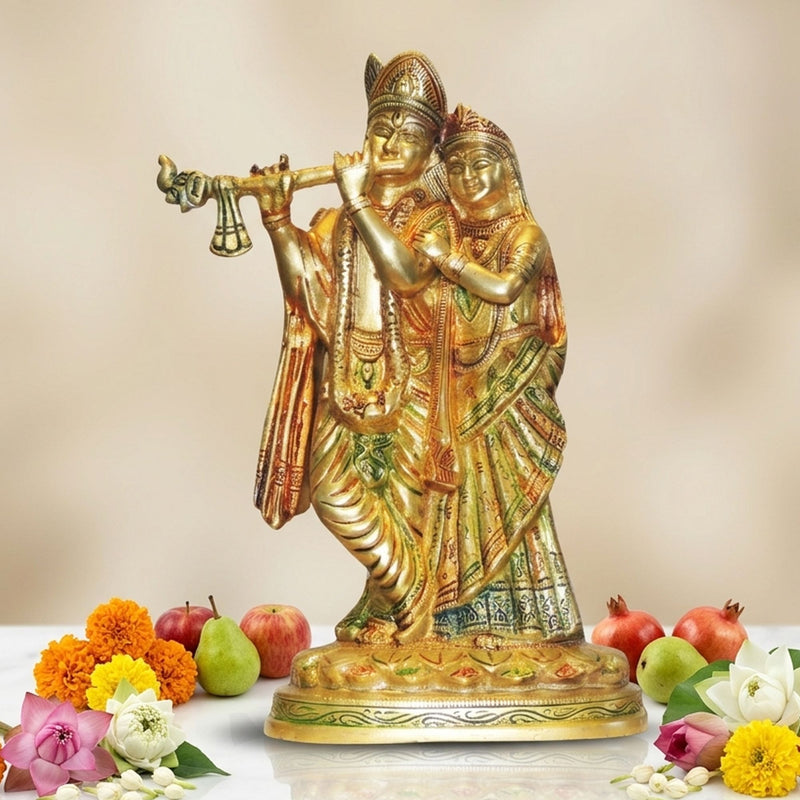 Brass Radha-Krishna — 8.5"