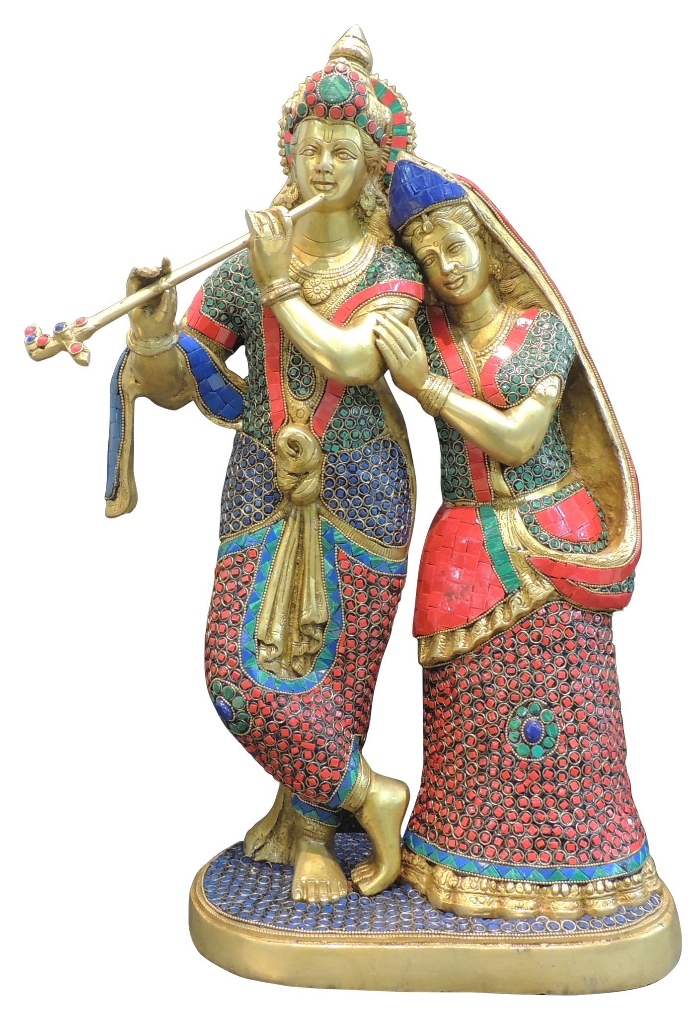 Brass Radha-Krishna — 23"
