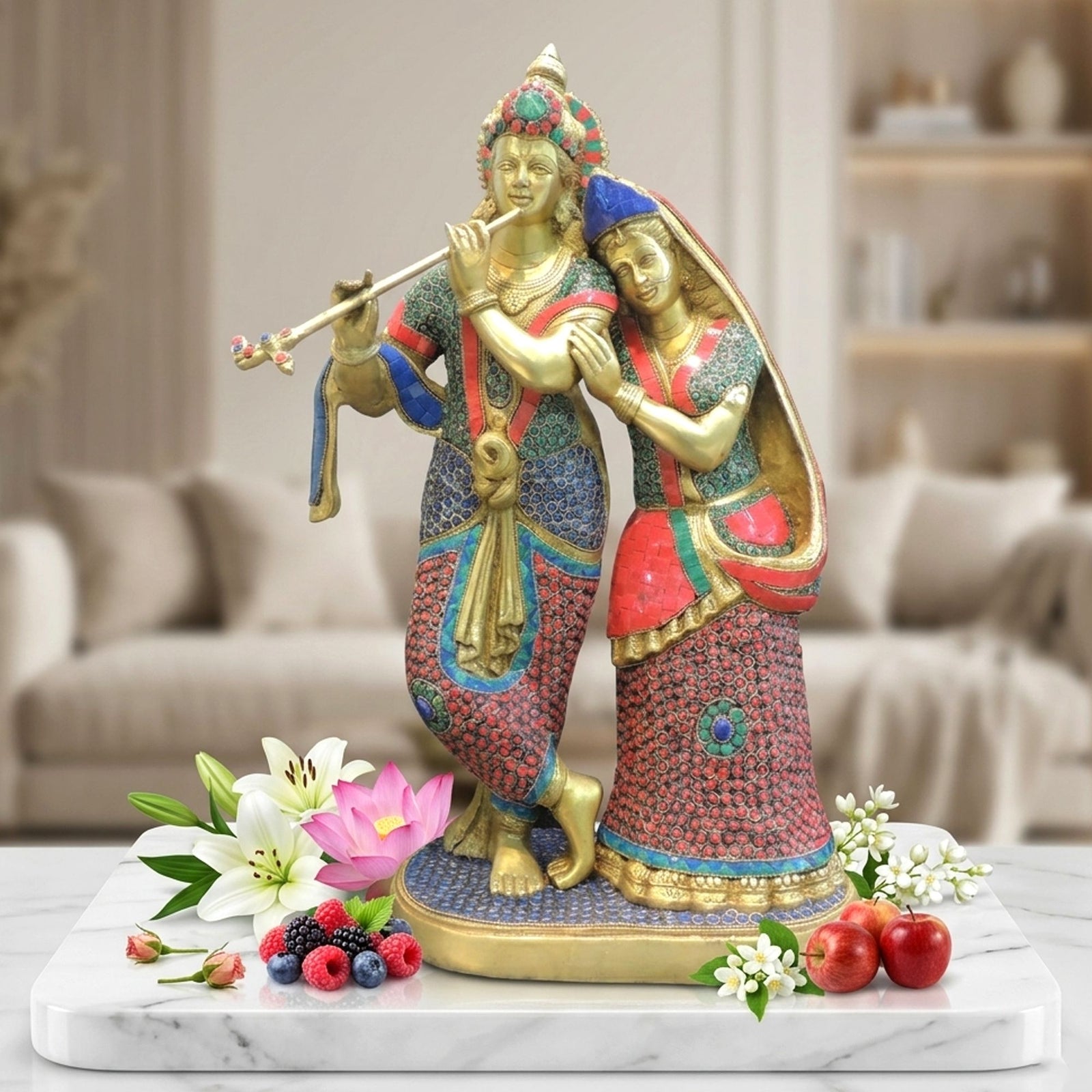 Brass Radha-Krishna — 23"