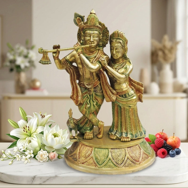 Brass Radha-Krishna — 16"