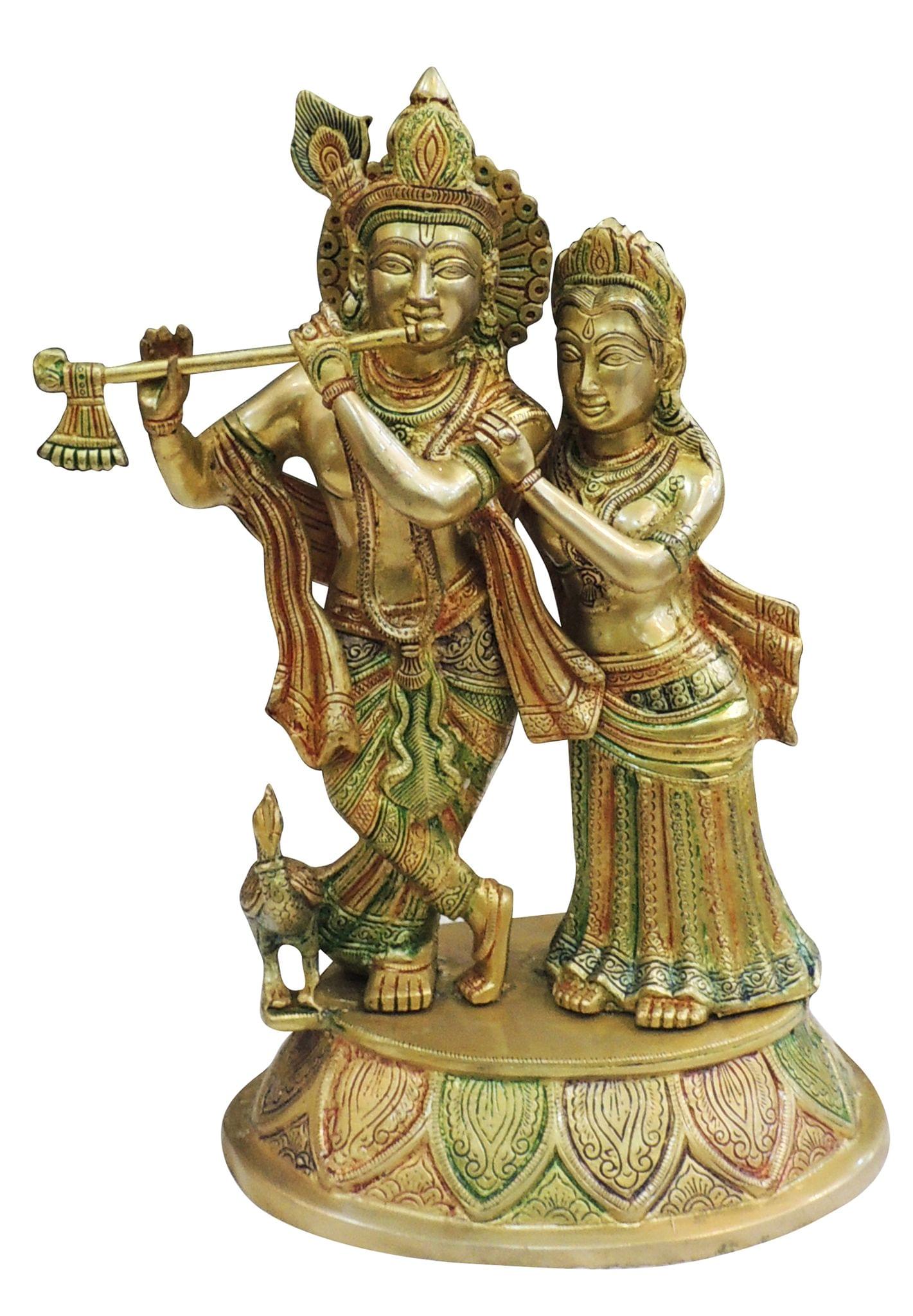 Brass Radha-Krishna — 16"