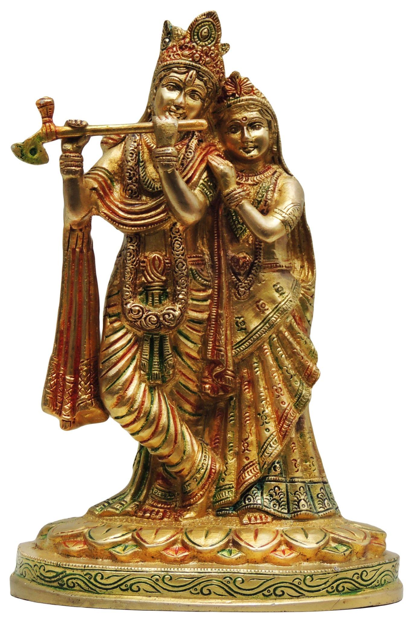 Brass Radha-Krishna — 10.5"