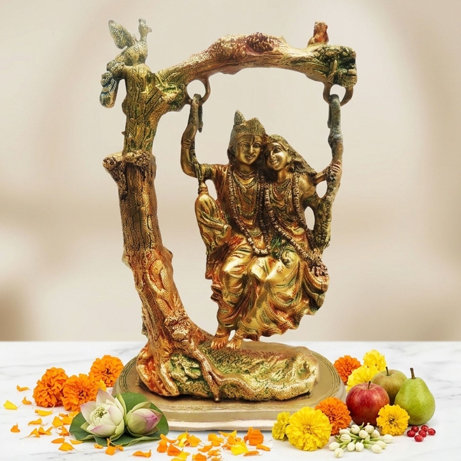 Brass Radha-Krishna — 15"