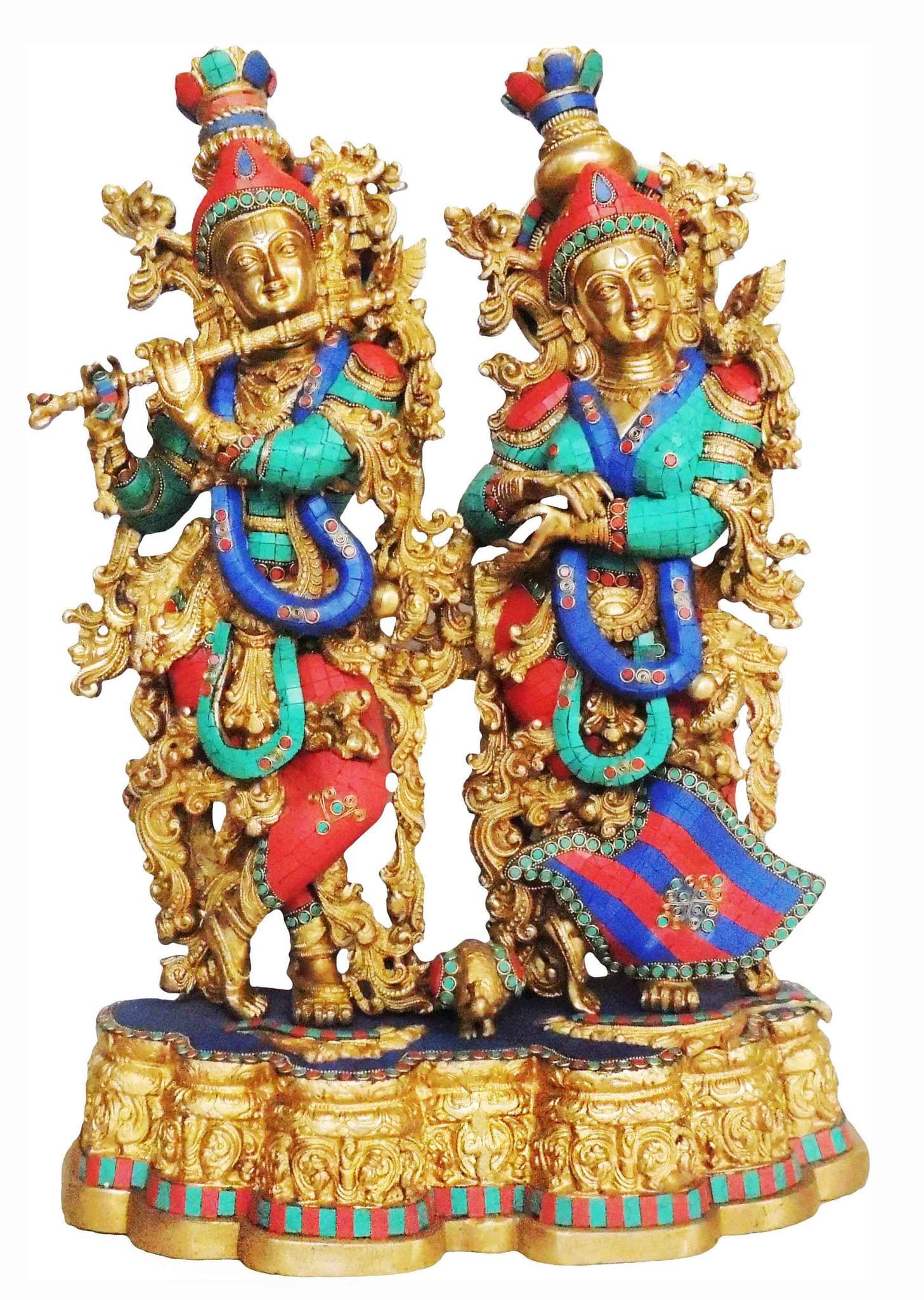 Brass Radha-Krishna — 28"