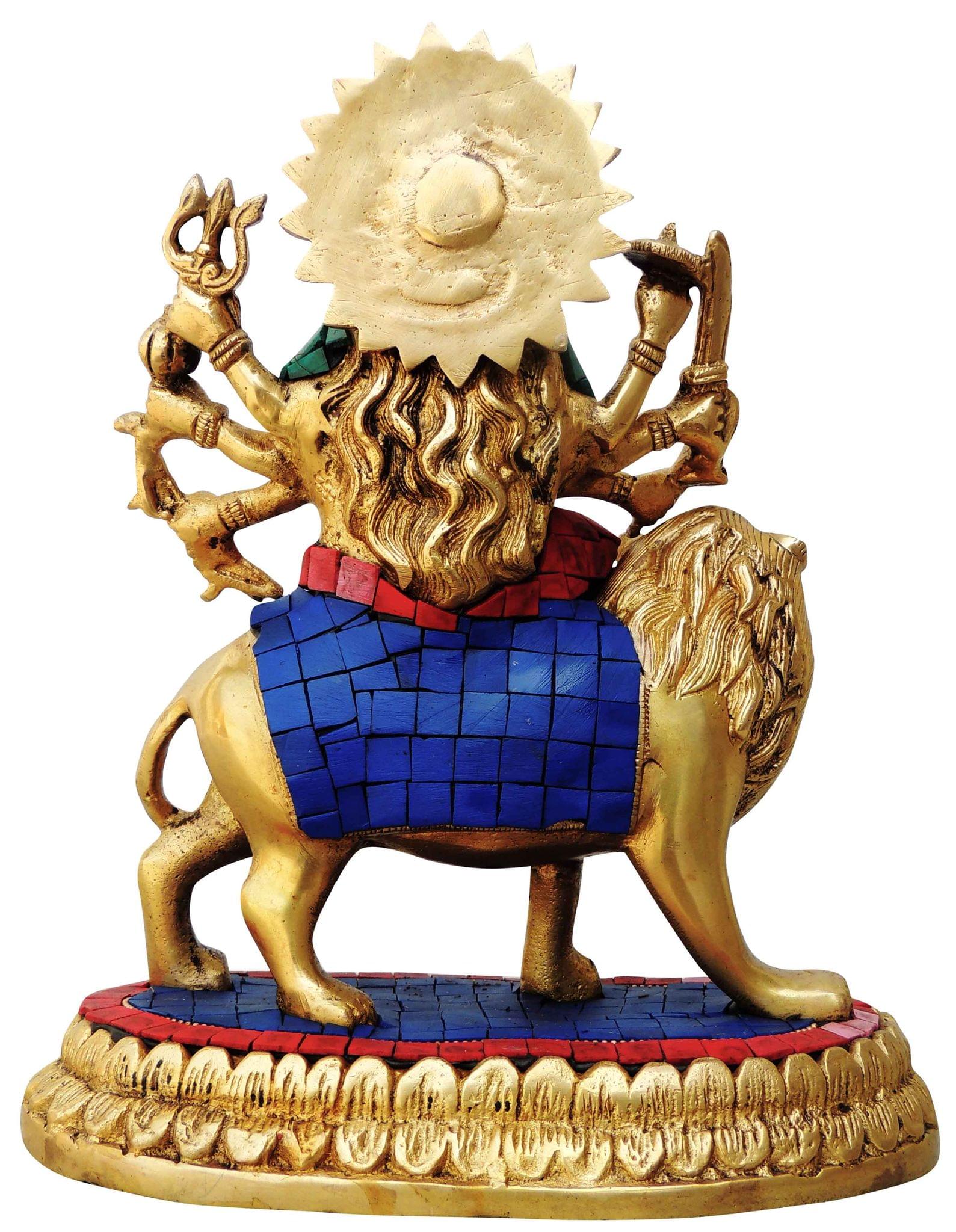 Brass Durga, Sitting — 9"