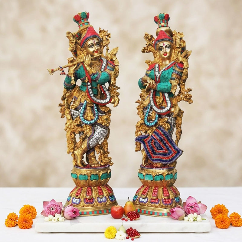 Brass Radha-Krishna — 28"