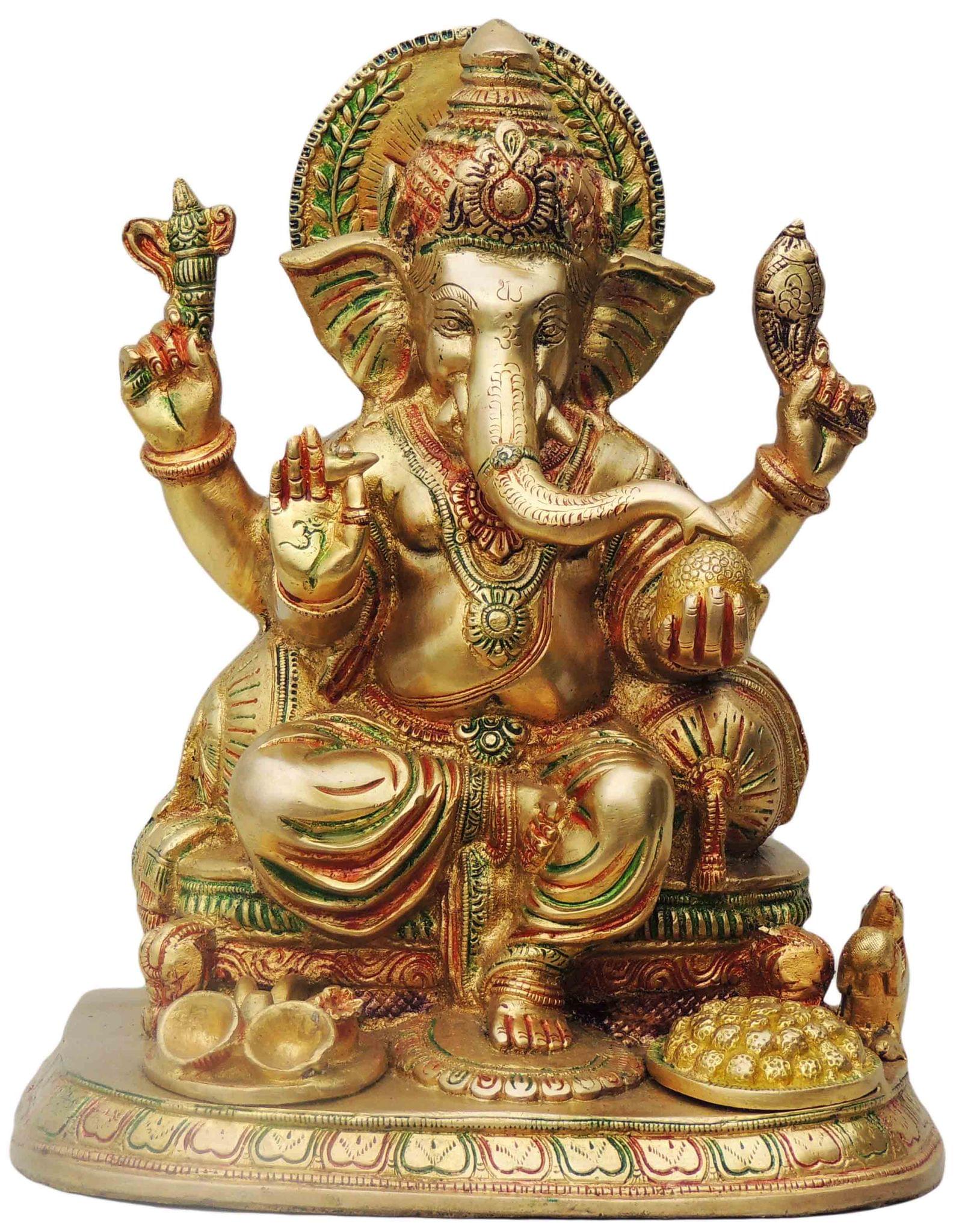 Brass Ganesh — 12.8"