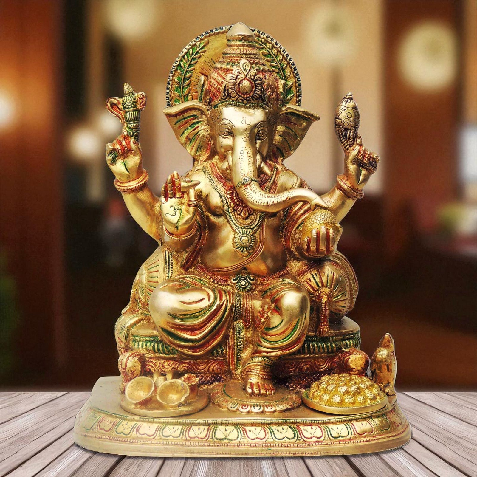 Brass Ganesh — 12.8"