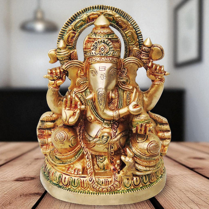 Brass Ganesh — 8.8"