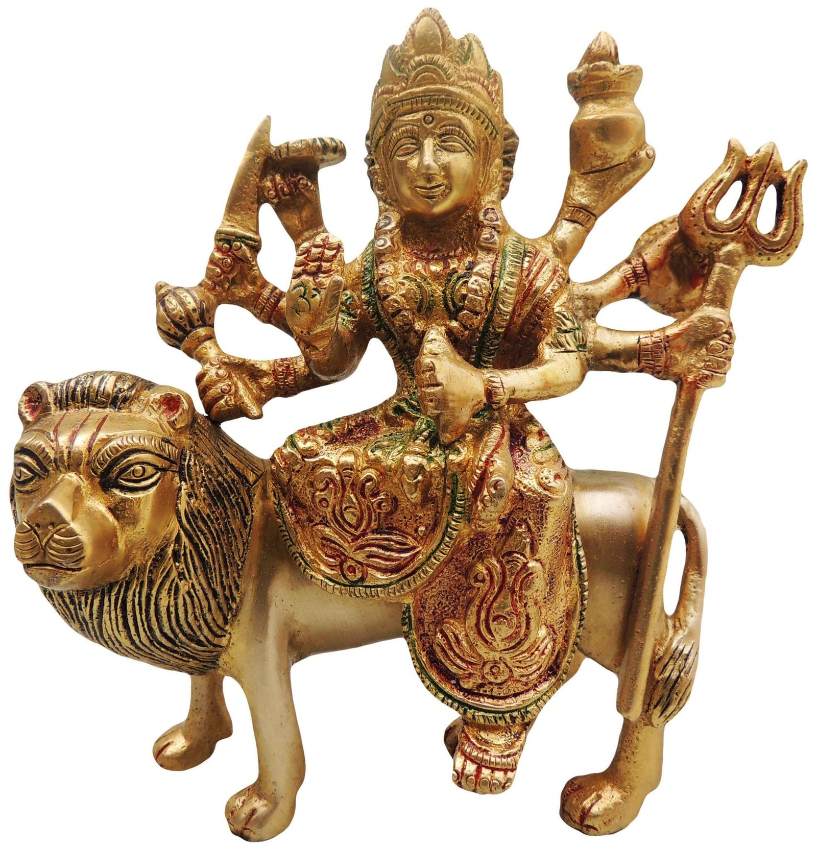 Brass Durga, Sitting — 6"