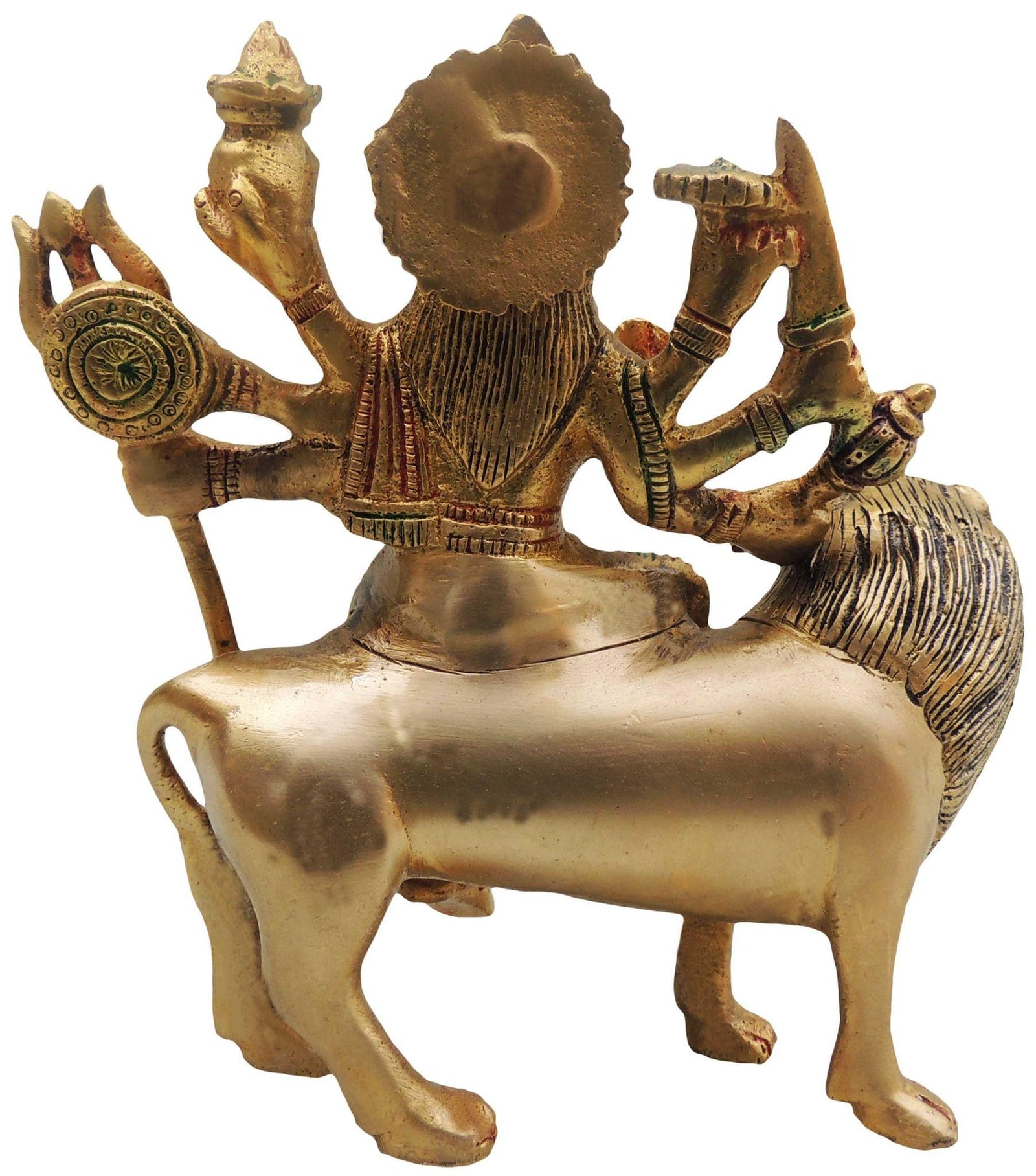 Brass Durga, Sitting — 6"