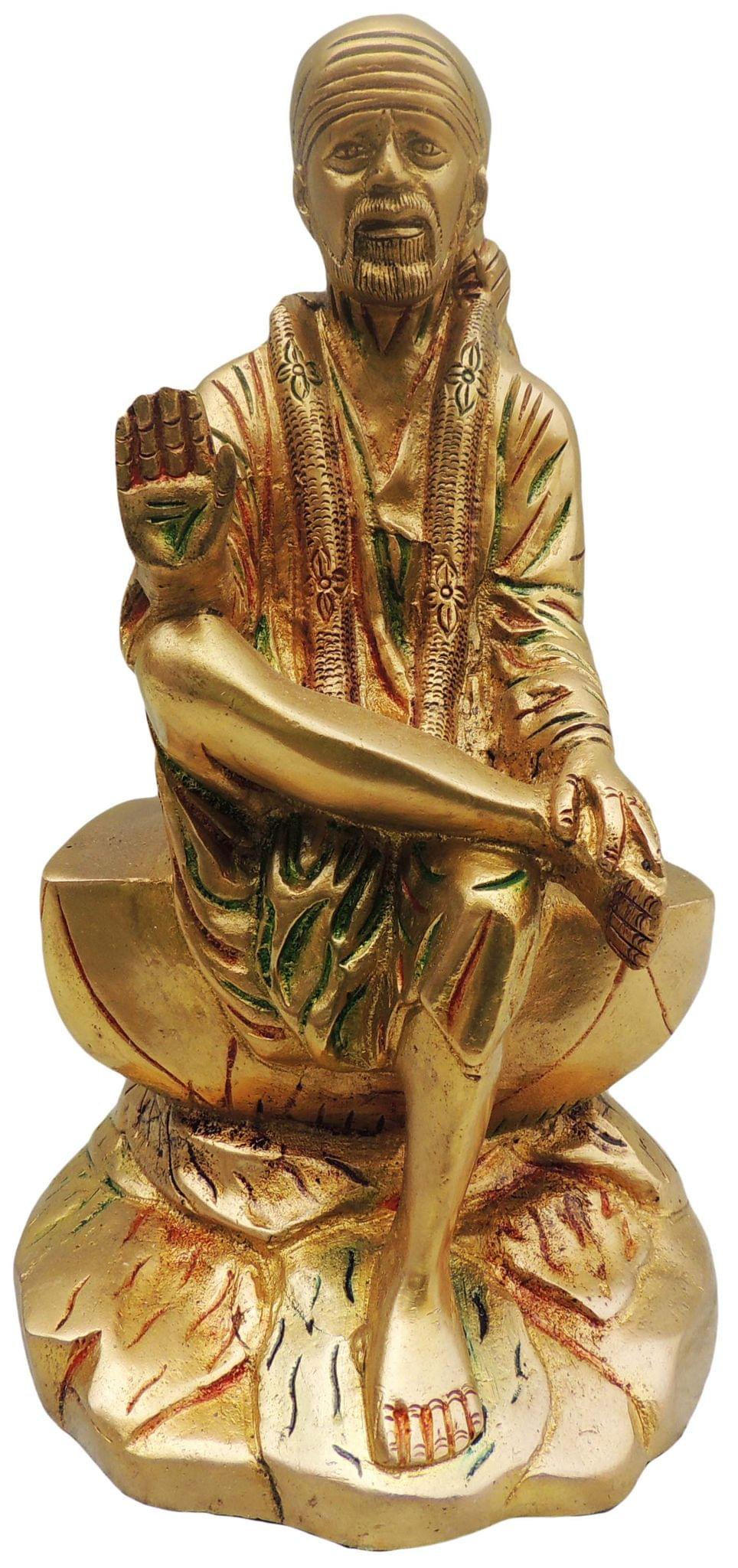 Brass Sai Baba — 8.5"