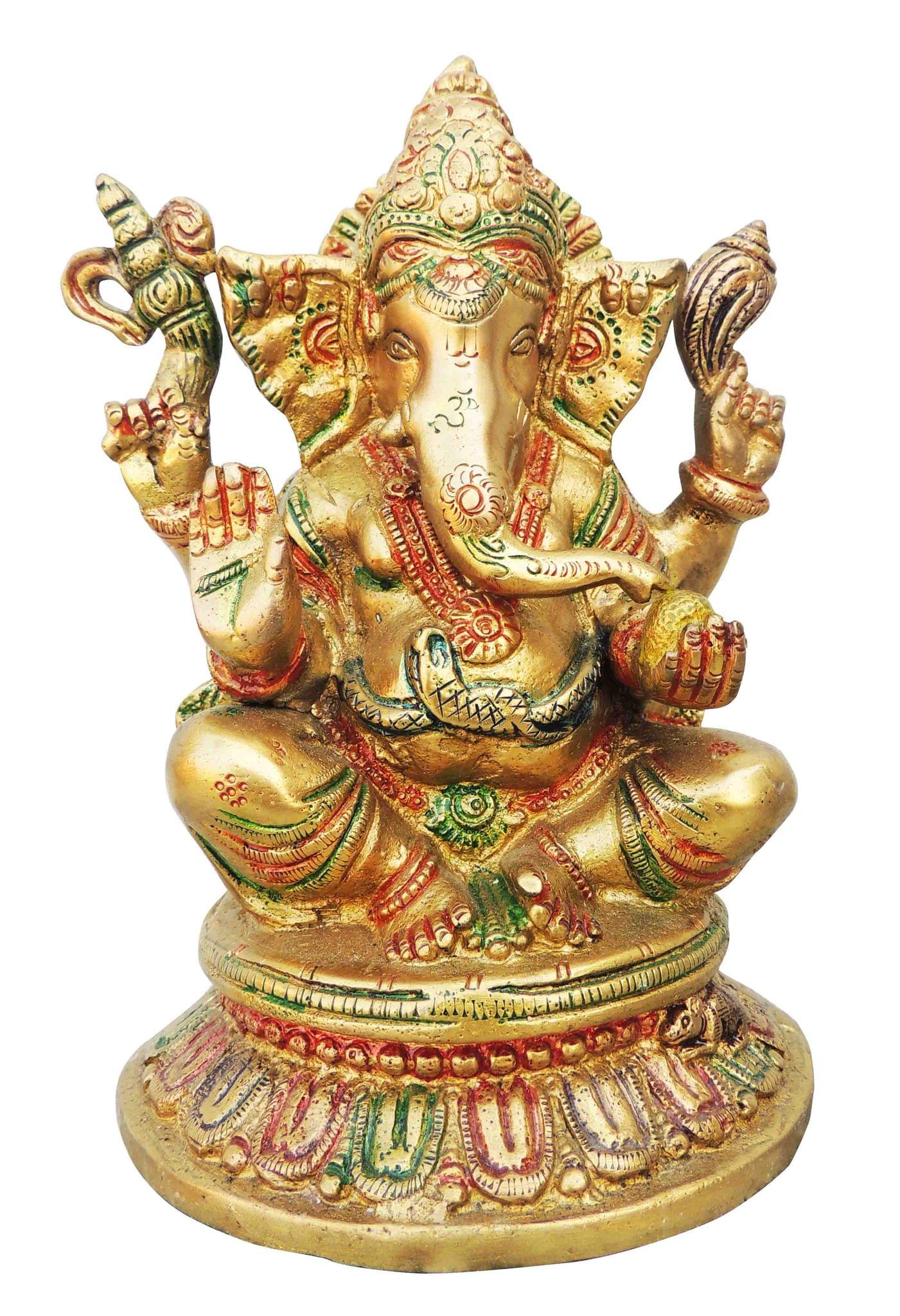 Brass Ganesh — 8"