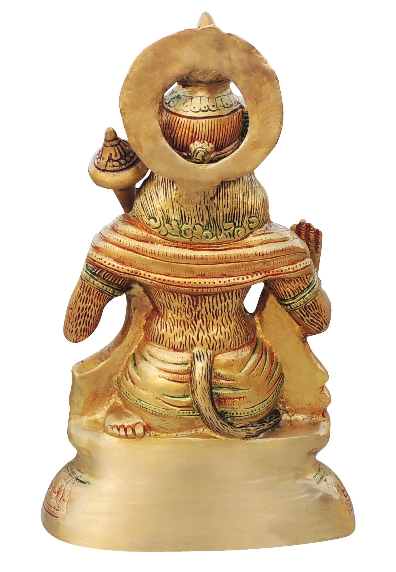 Brass Hanuman, Sitting — 15.5"
