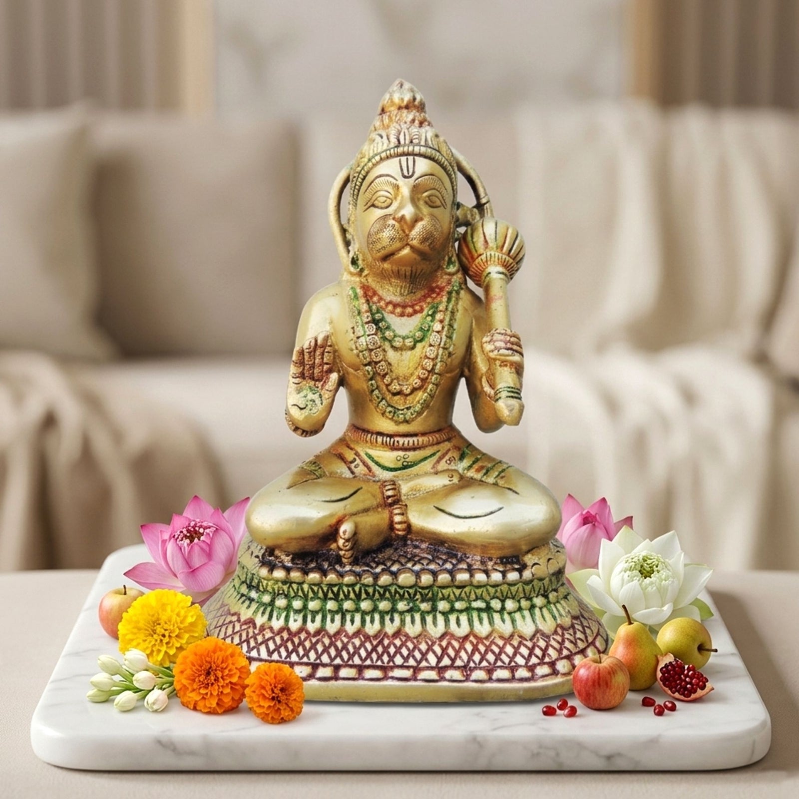Brass Hanuman — 7.3"