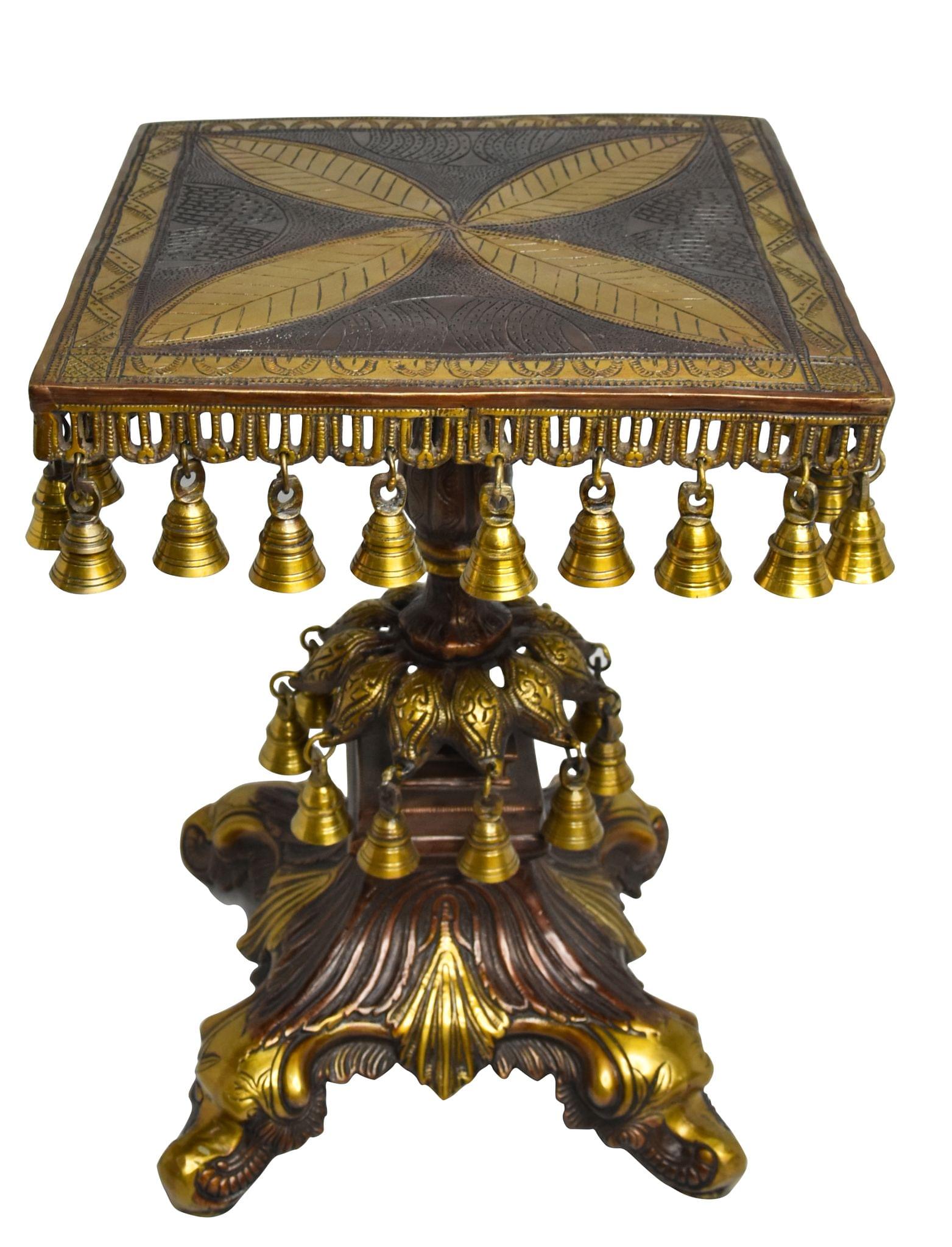 Brass Decor Stool — 19"