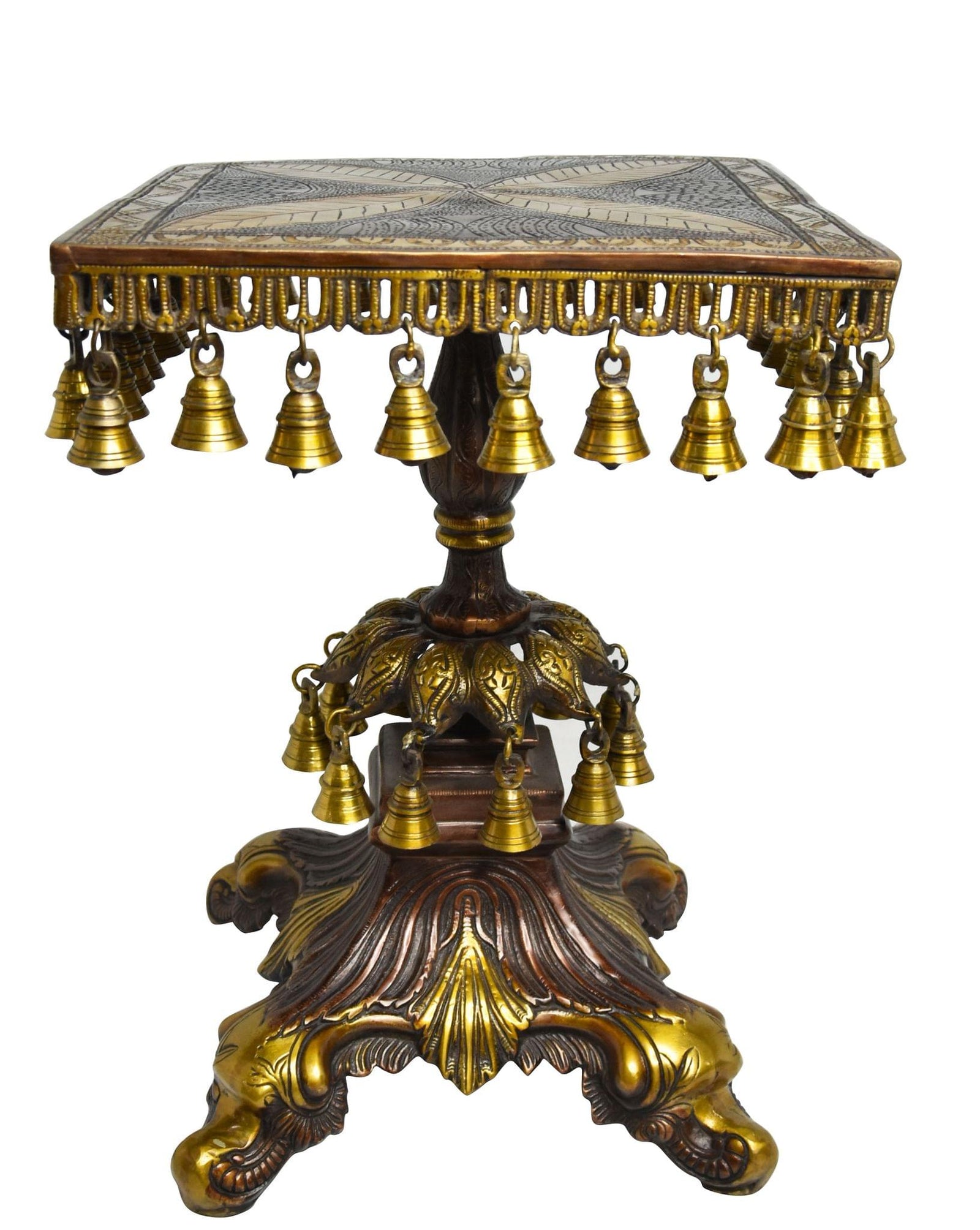 Brass Decor Stool — 19"
