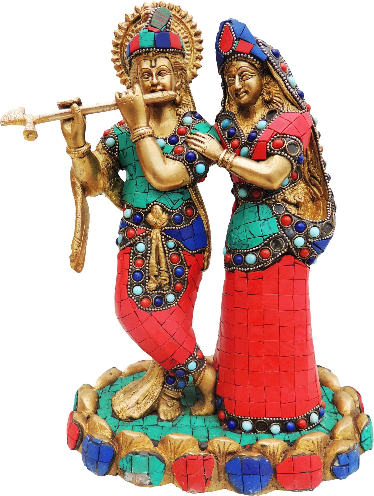 Brass Radha-Krishna — 11"